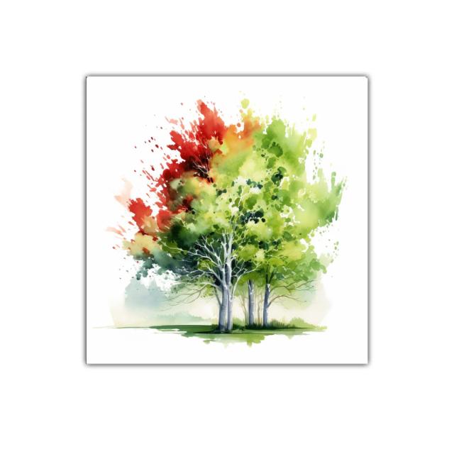 Cuadro decorativo árbol splash de colores naturales