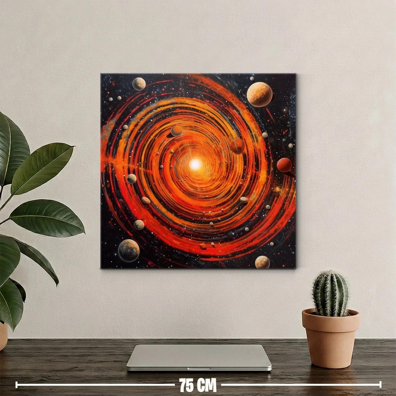 Cuadro cosmos en espiral con vibrantes tonos rojos y naranjas — miniatura 2