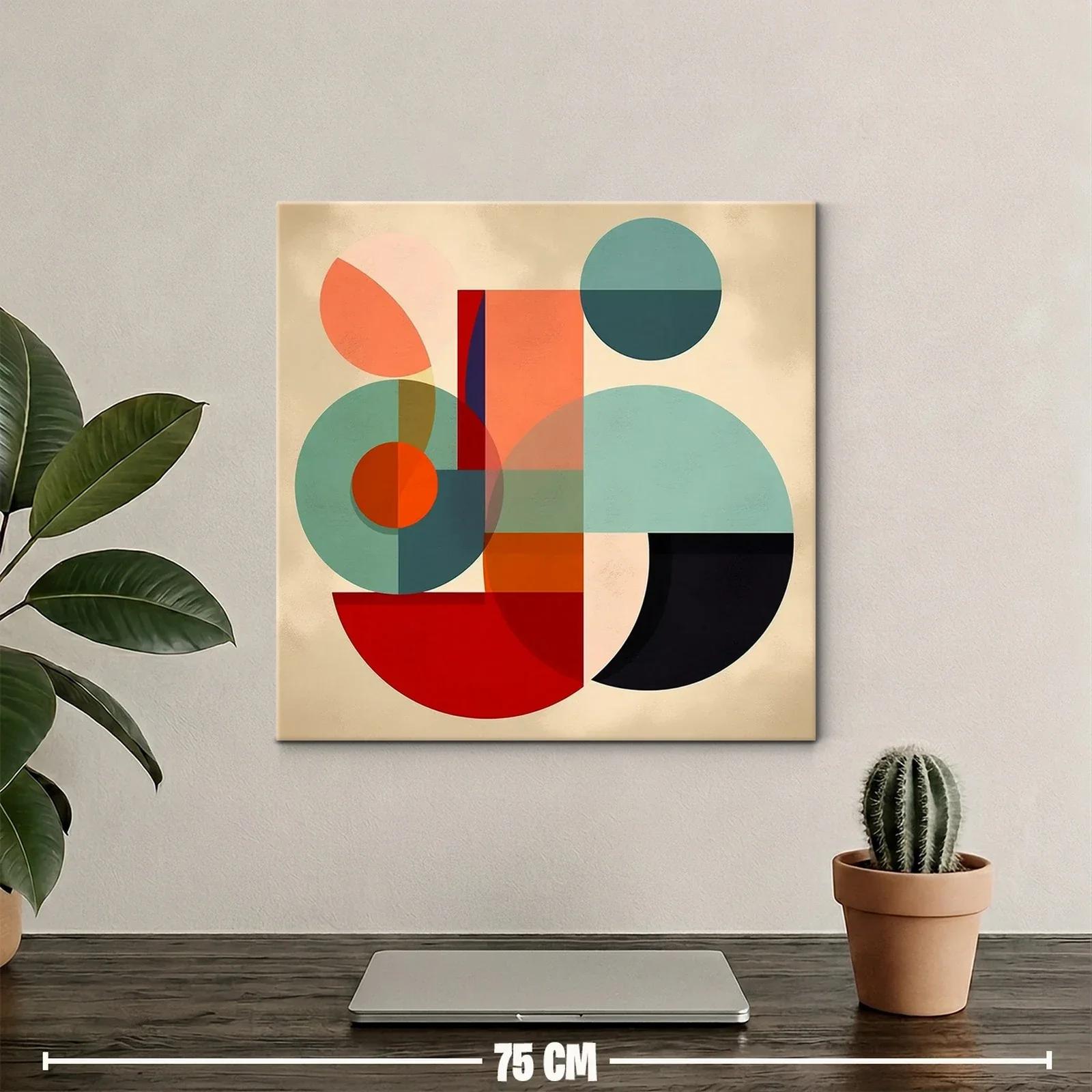 Composición geométrica con tonos cálidos y fríos equilibrados — miniatura 2