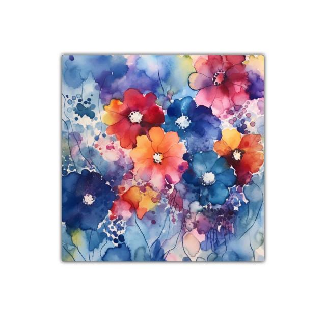 Cuadro decorativo con flores vibrantes y colores intensos