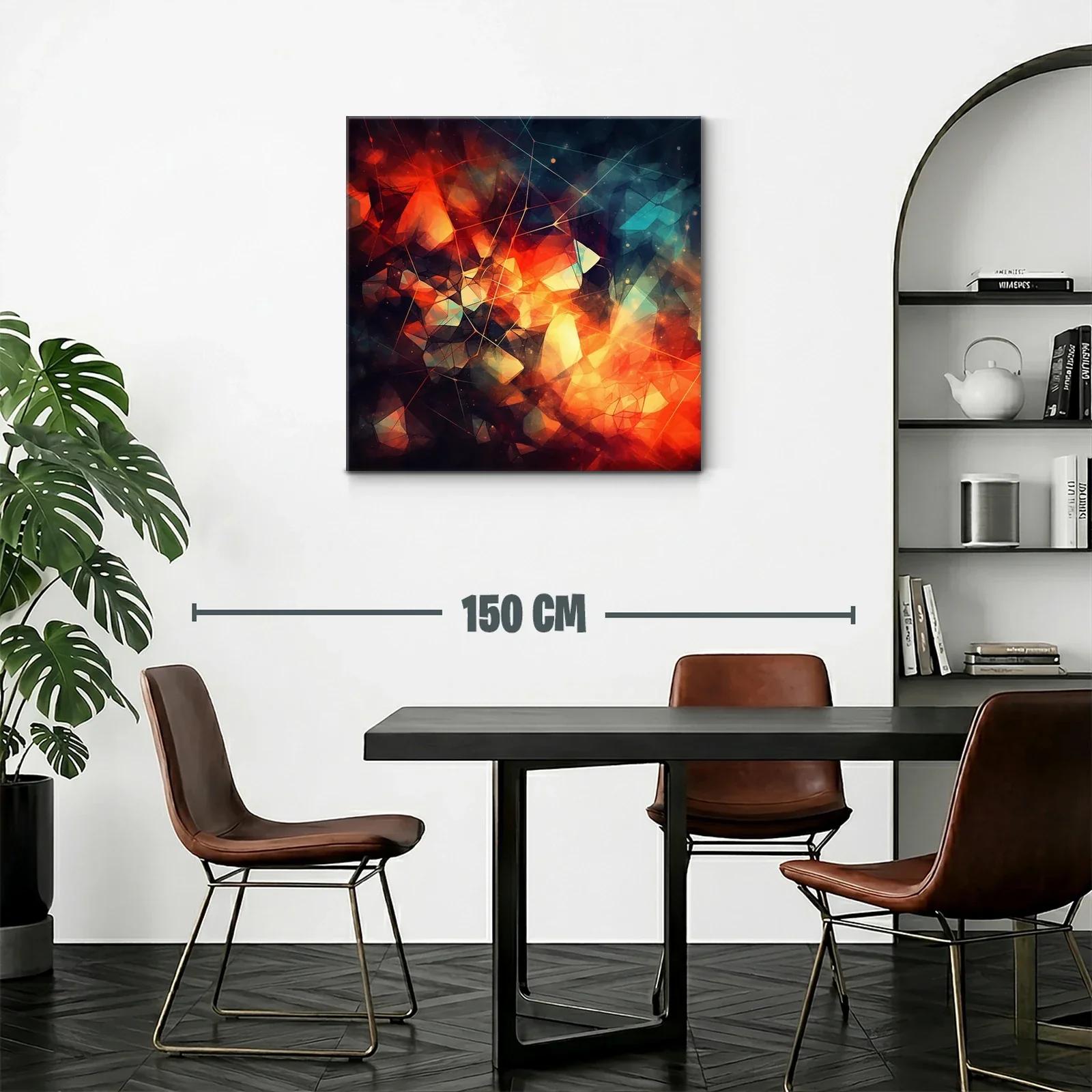 Composición abstracta vibrante con tonos fuego y azul — miniatura 2