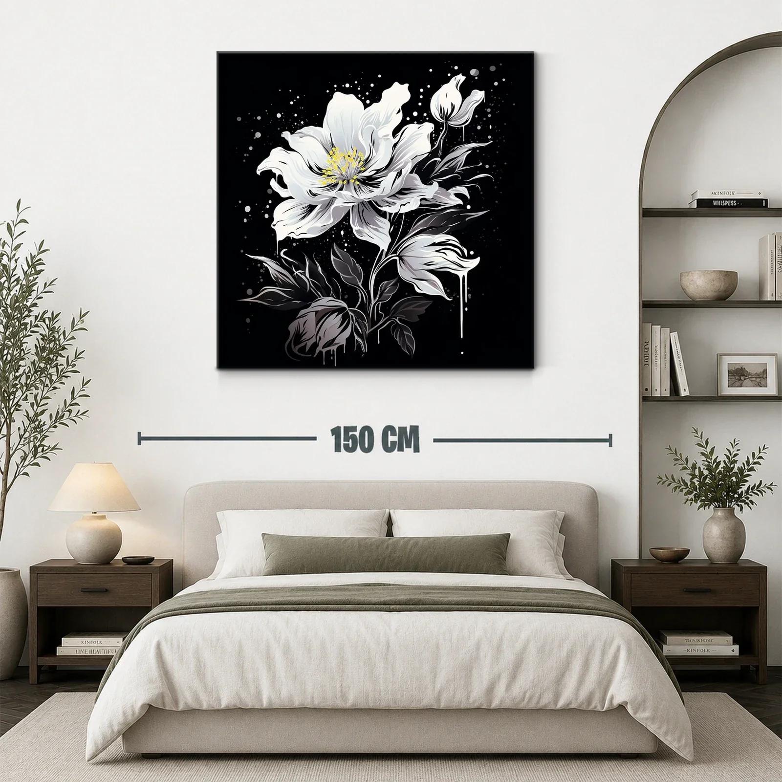 Floral blanco y negro con toque moderno y elegante — miniatura 3
