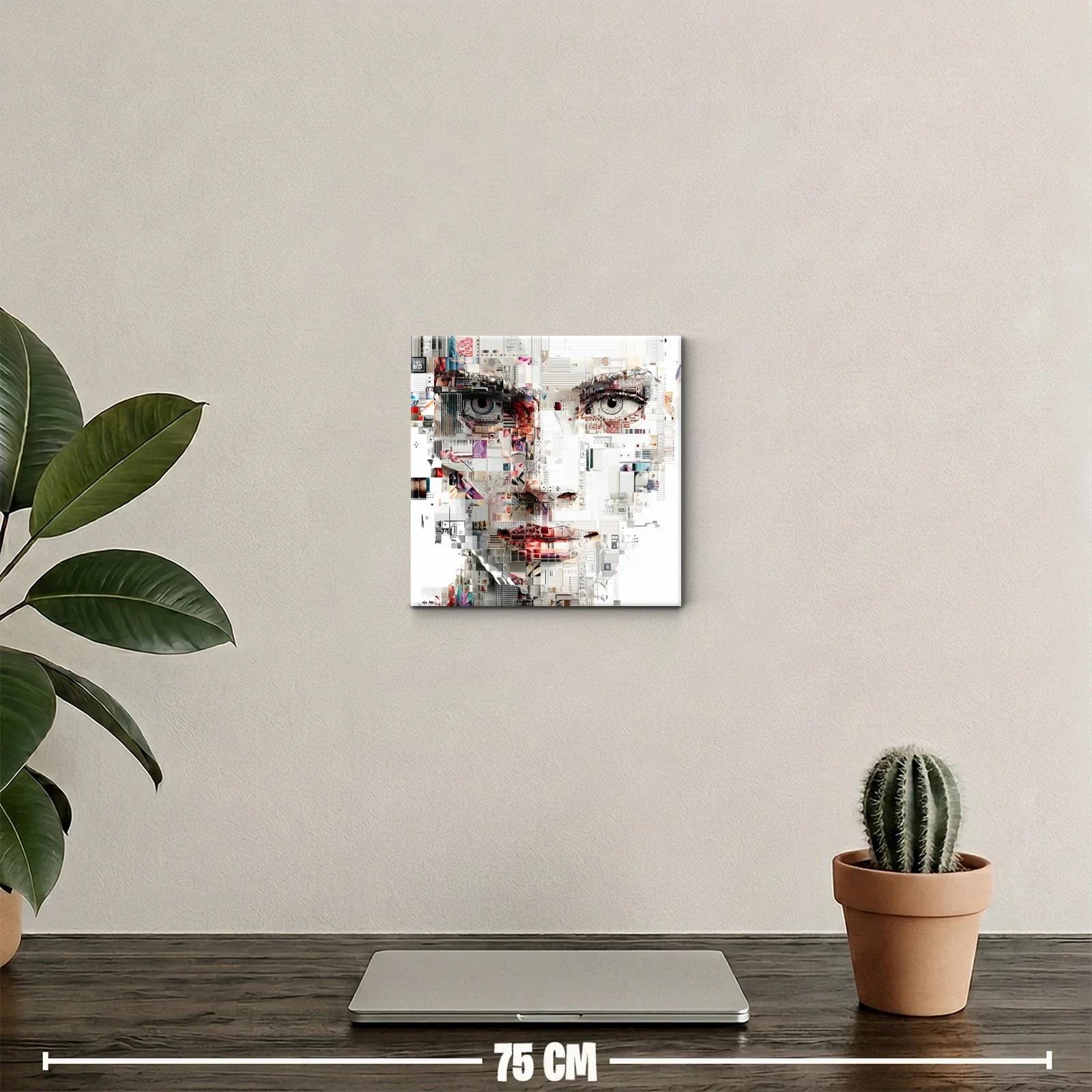 Rostro femenino compuesto por tonos y texturas variadas — miniatura 2