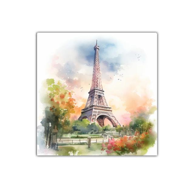 Cuadro decorativo con vista romántica de la Torre Eiffel