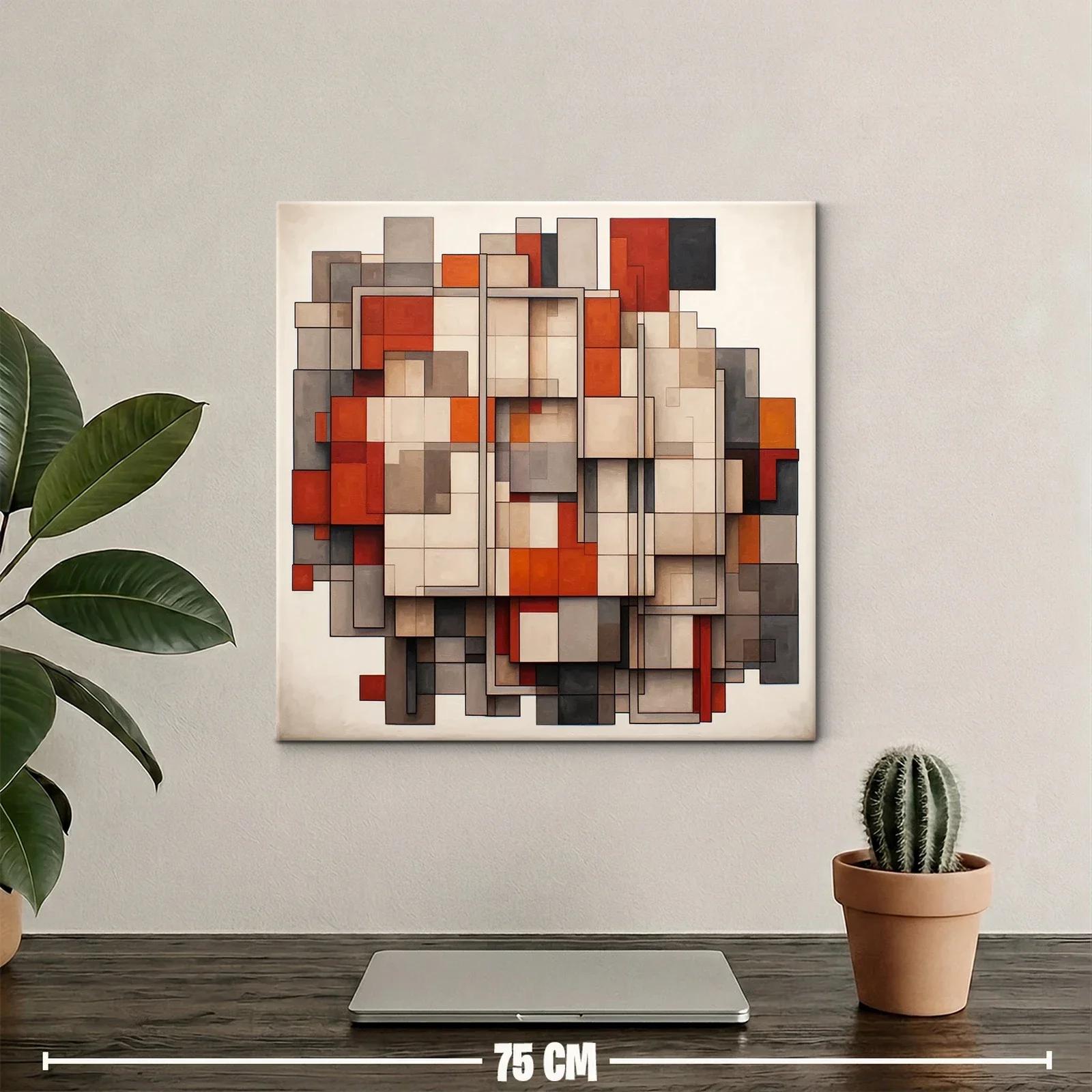 Composición geométrica en tonos tierra y naranja vibrante — miniatura 2