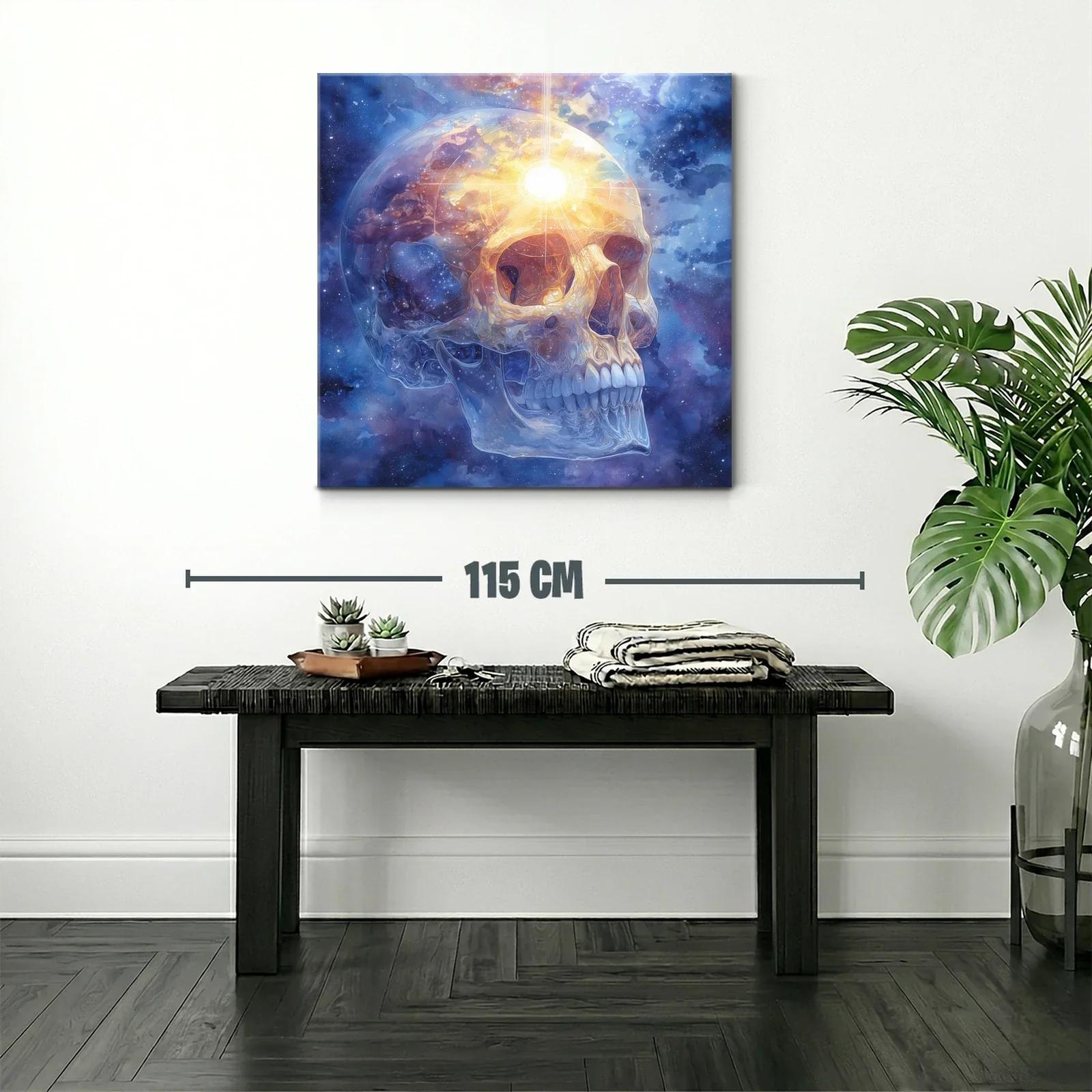 Calavera luminosa en universo cósmico vibrante — miniatura 2