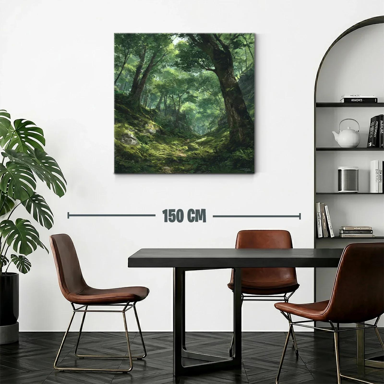 Bosque frondoso con luz natural y verdes intensos — miniatura 2