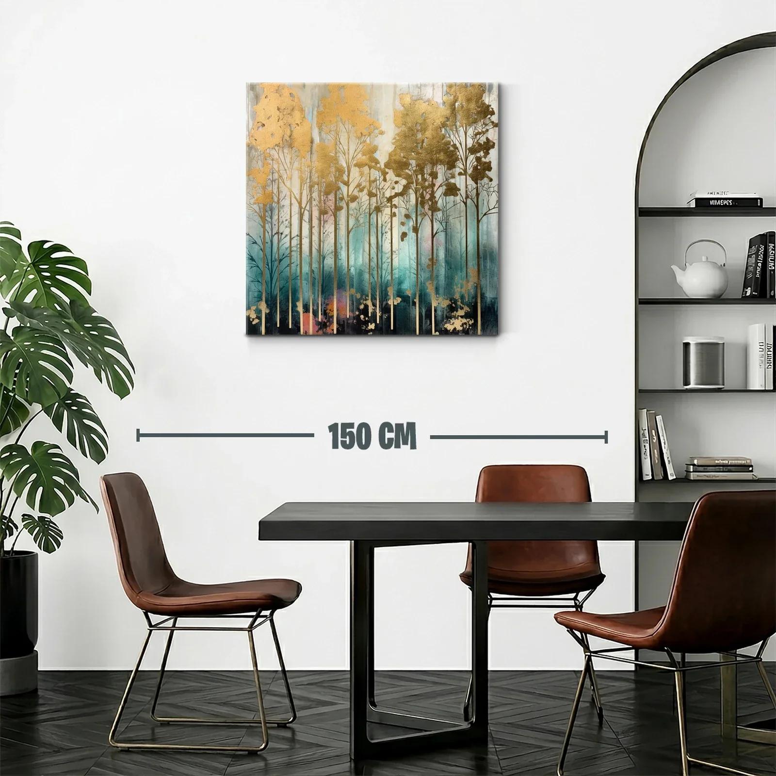Bosque dorado entre tonalidades azul y rosa pastel — miniatura 2