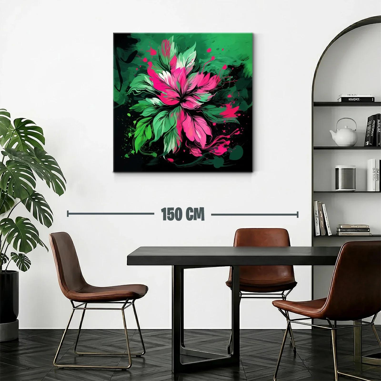 Flor vibrante en tonos verdes y fucsias intensos — miniatura 2