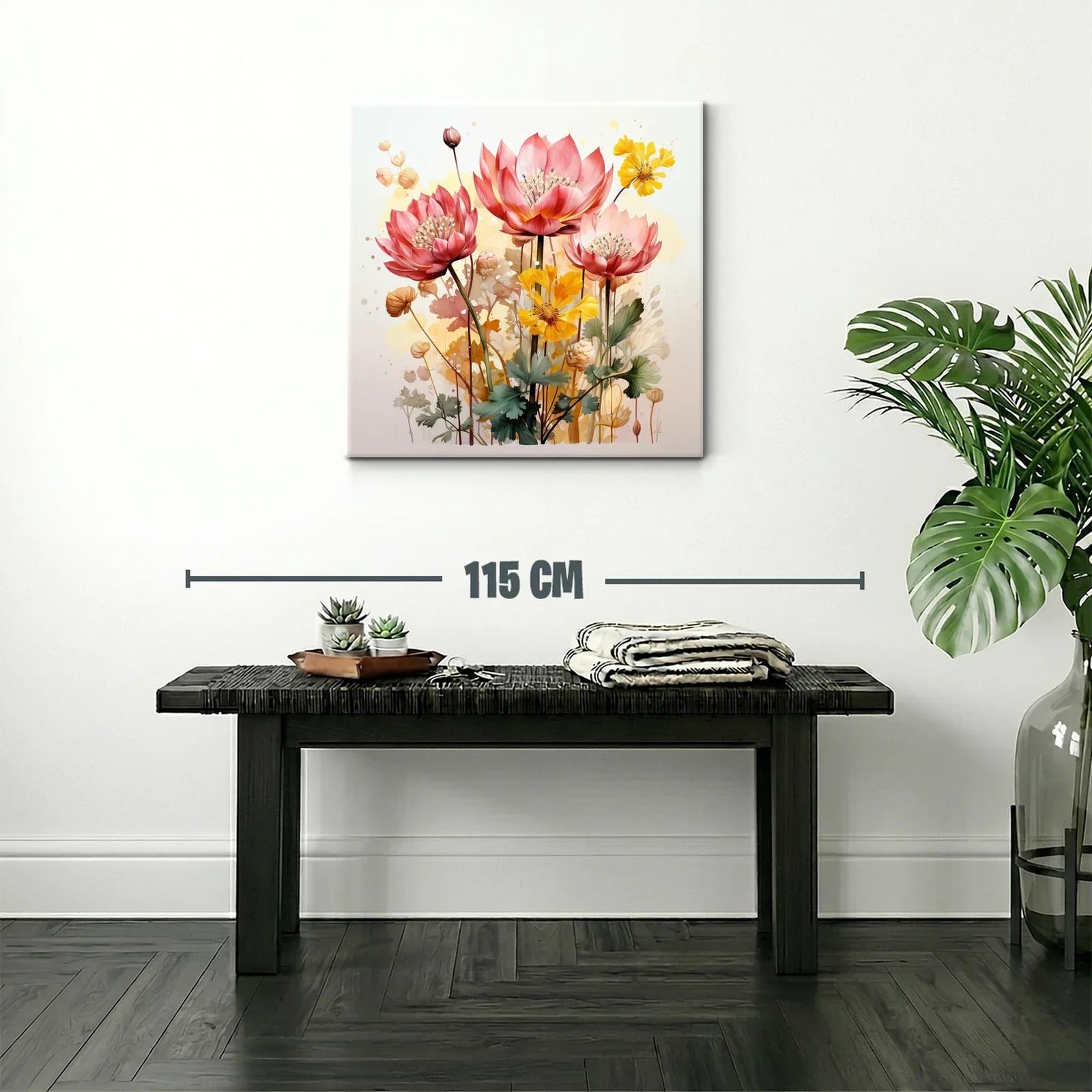 Composición floral vibrante con tonos rosas y amarillos — miniatura 2