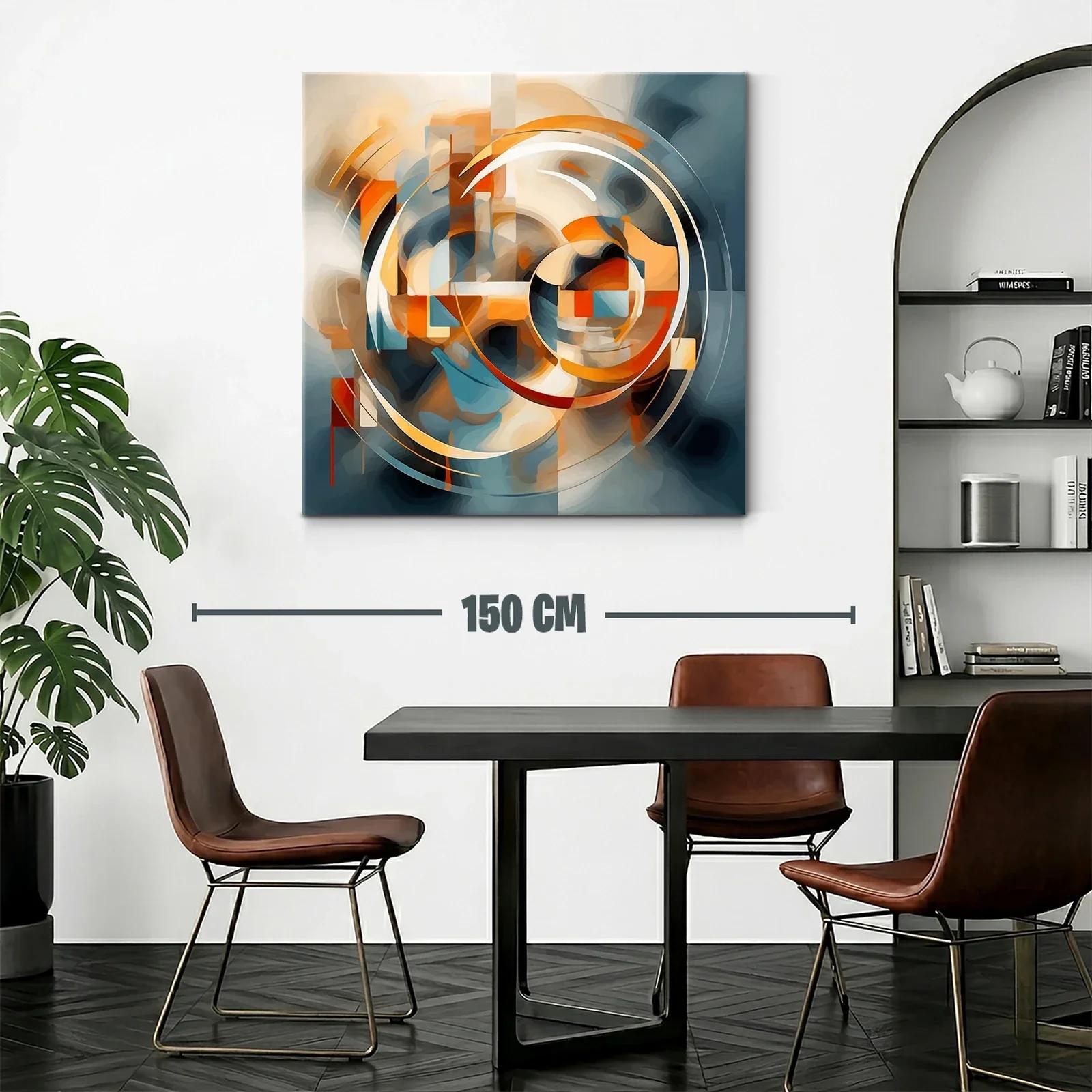 Composición abstracta con formas circulares y tonos cálidos — miniatura 2