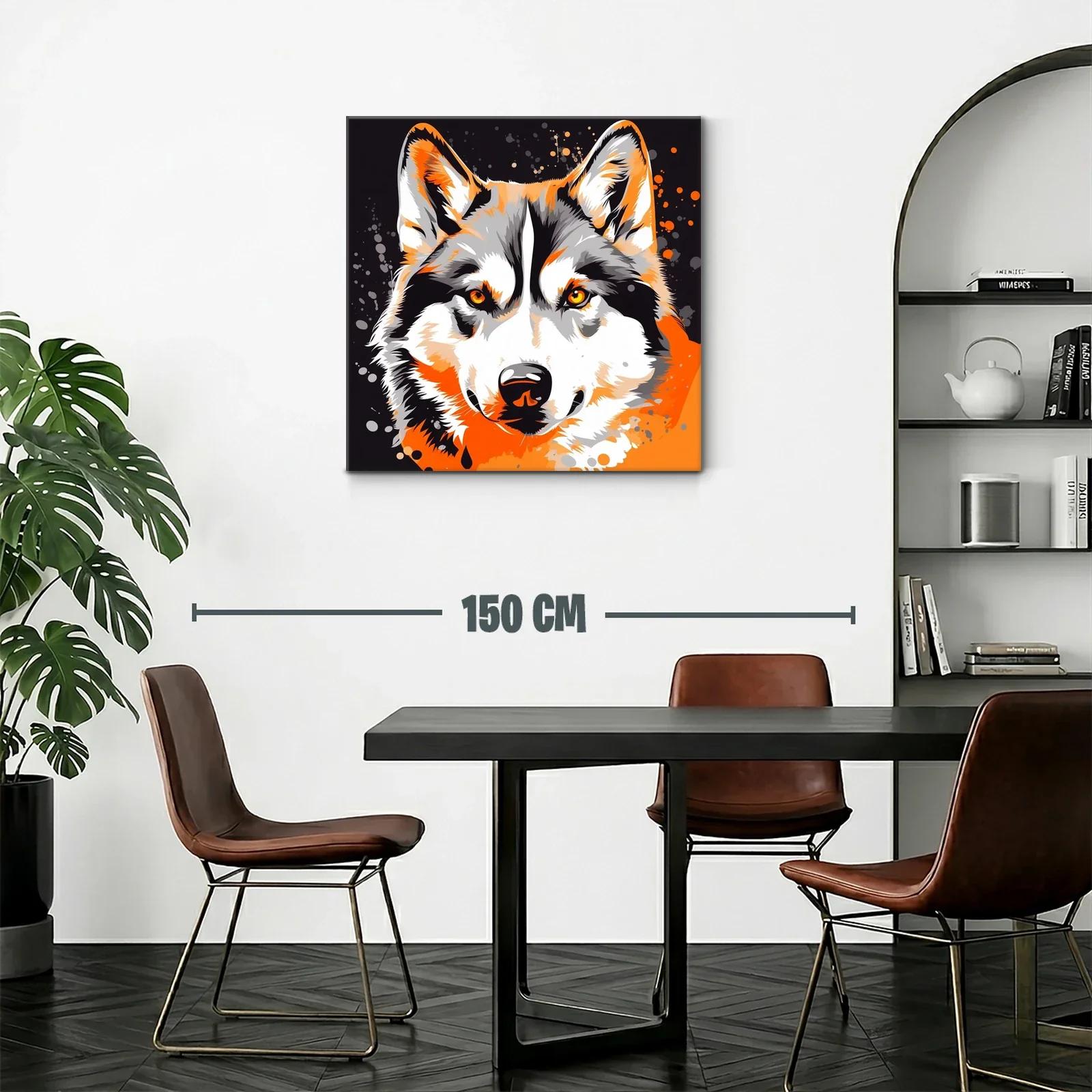 Retrato vibrante de lobo con tonos cálidos y energía dinámica — miniatura 2