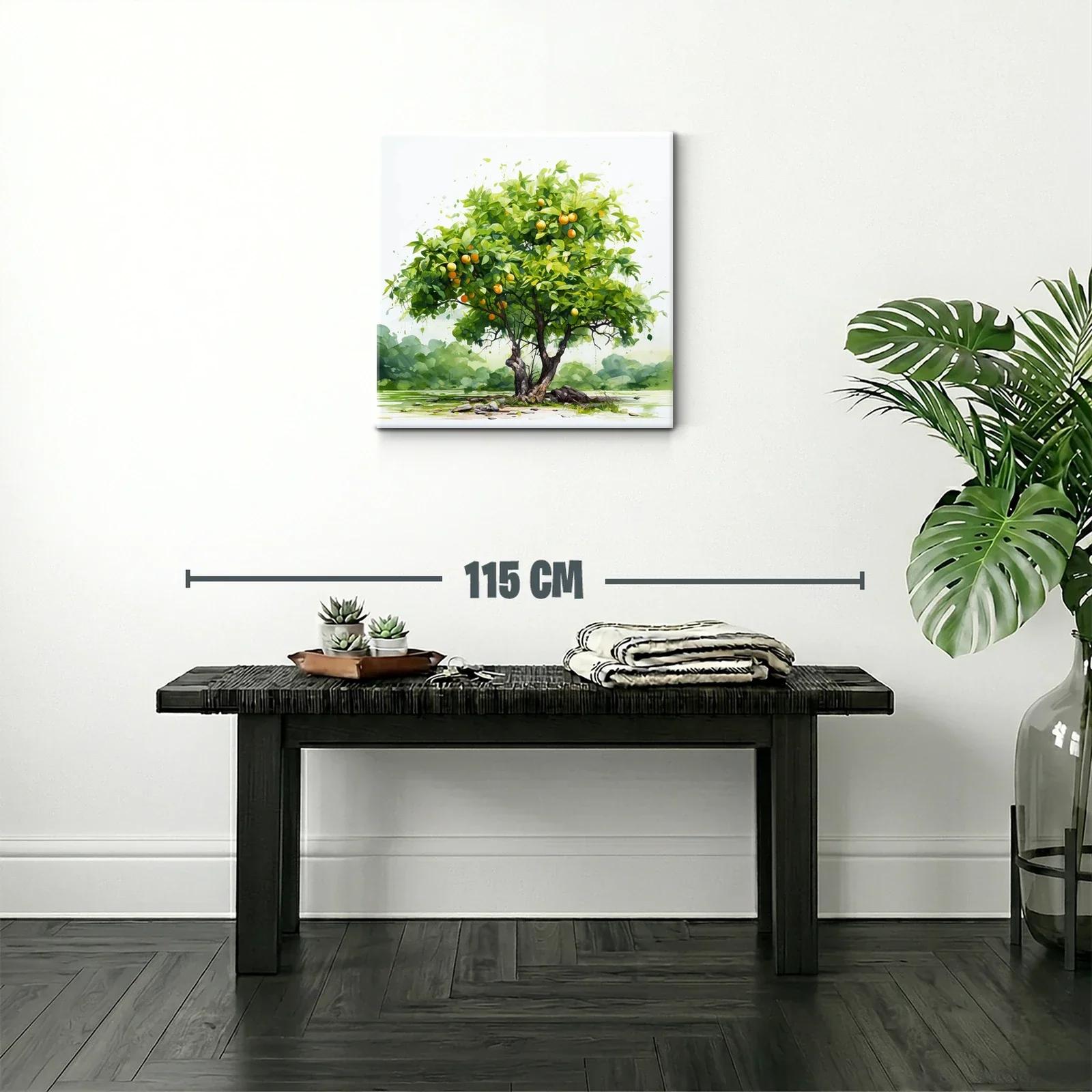 Árbol de frutas naranjas en paisaje natural sereno — miniatura 2