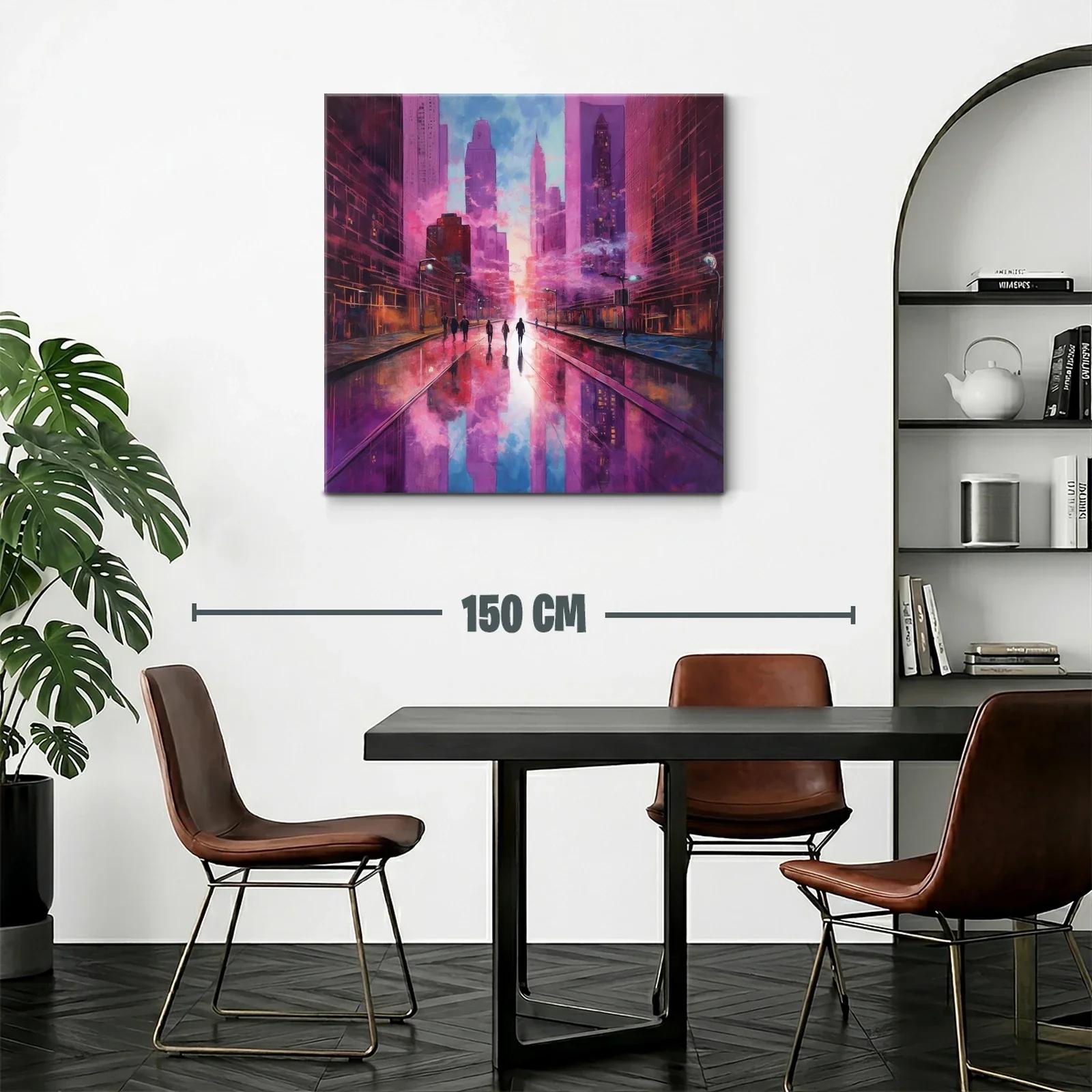 Paisaje urbano al atardecer con reflejos vibrantes — miniatura 2