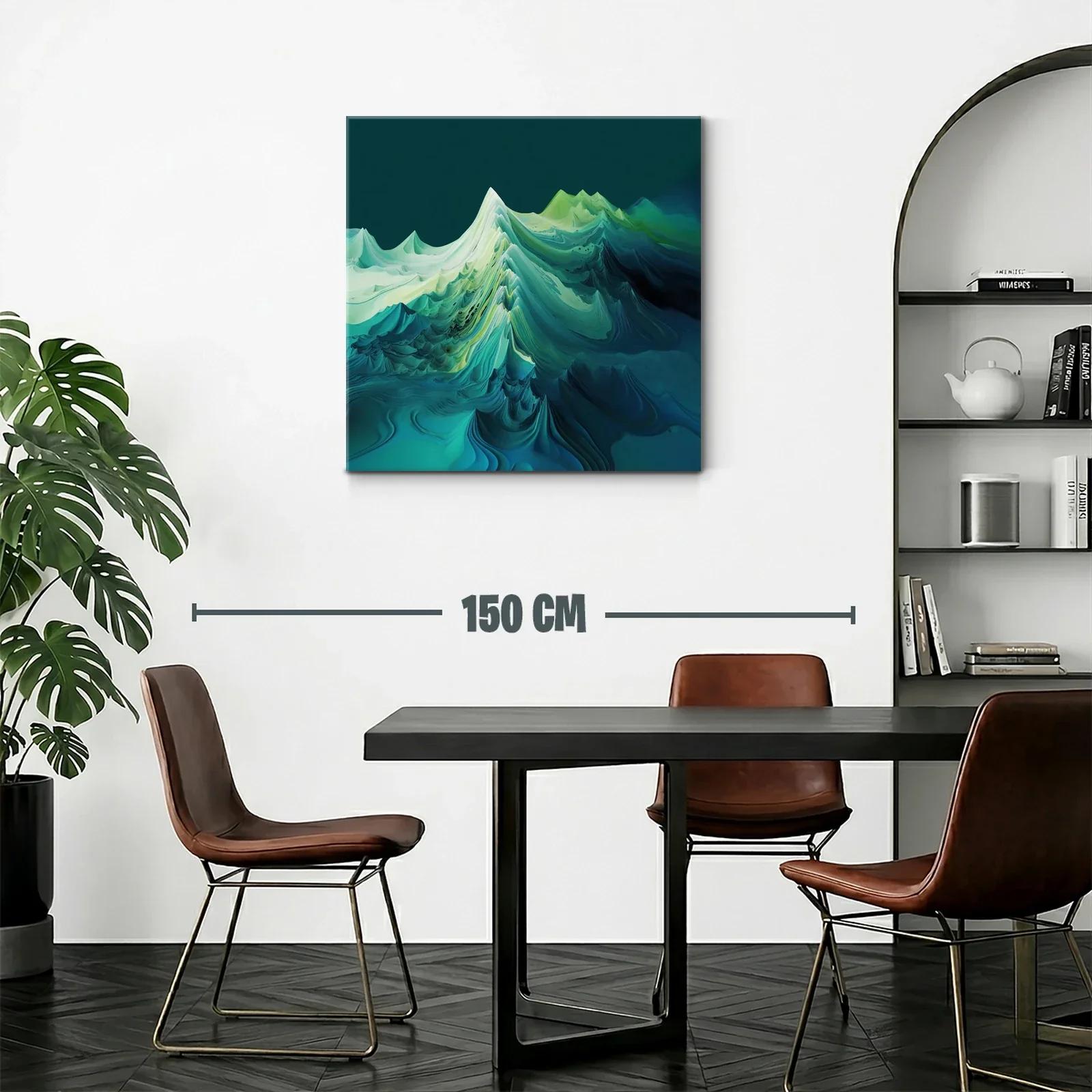 Paisaje abstracto en tonos verdes y azules profundos — miniatura 2