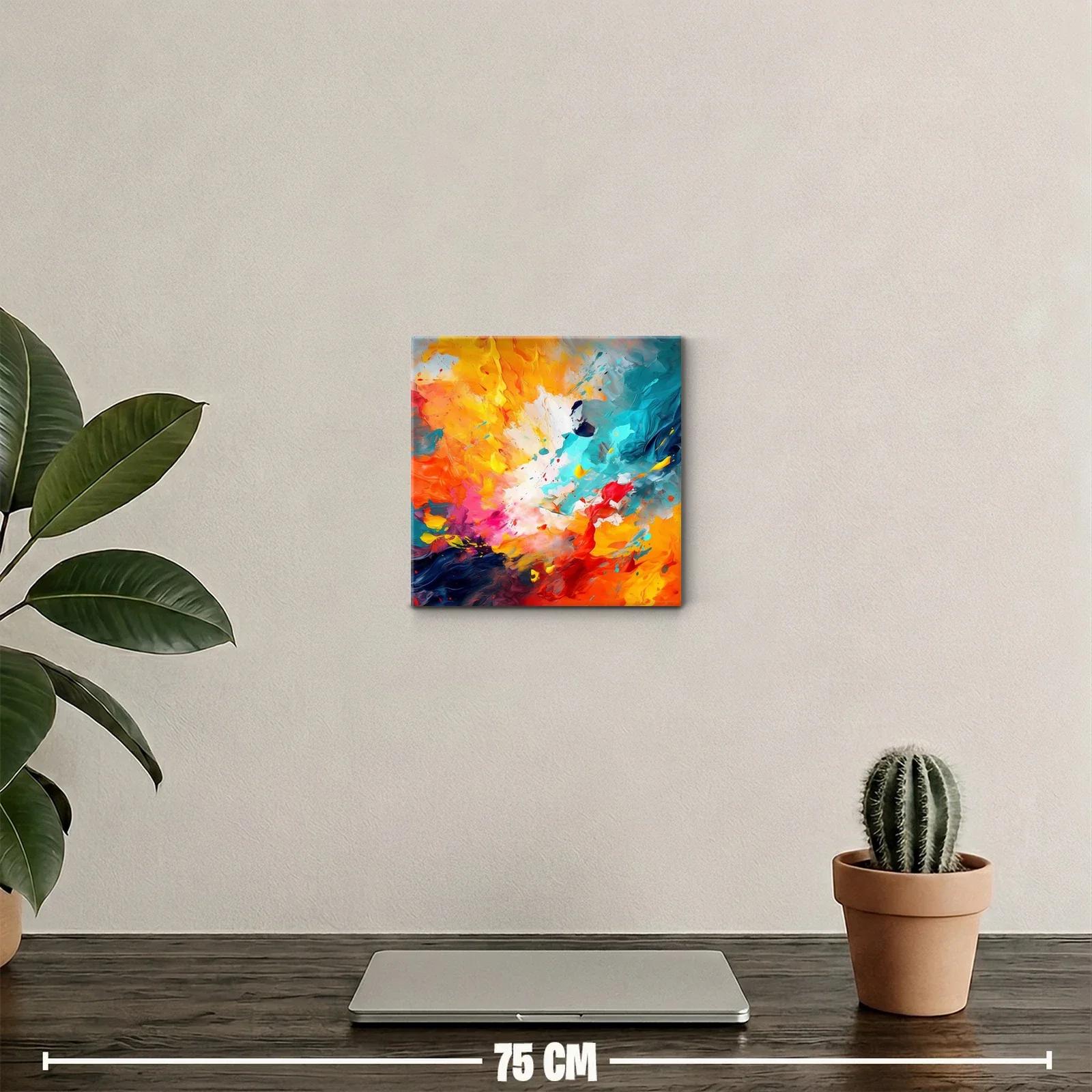 Cuadro abstracto vibrante con explosión de color y energía — miniatura 2