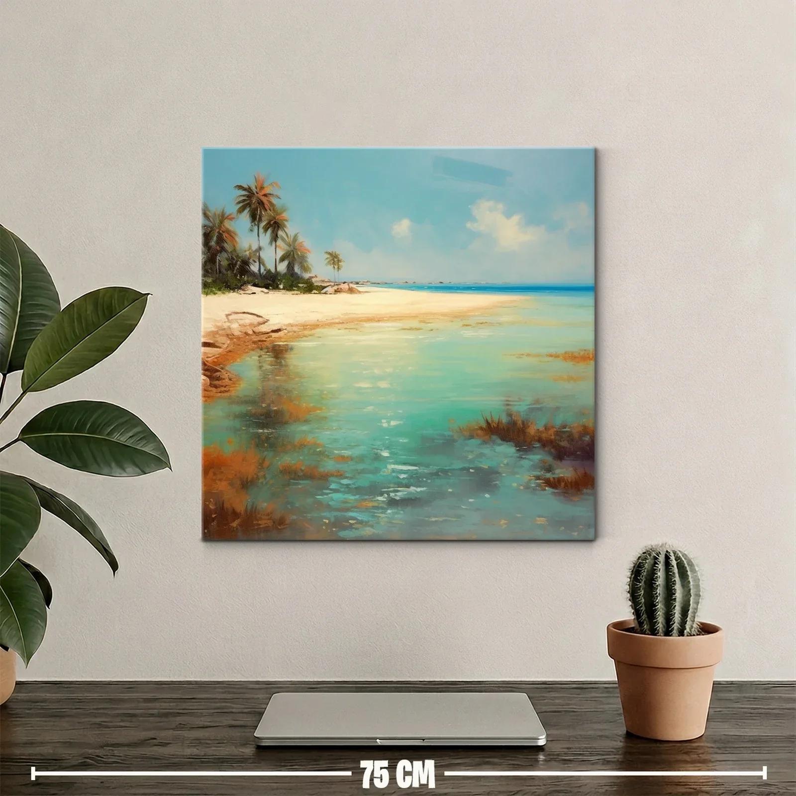 Paisaje costero con palmeras y aguas turquesas exuberantes — miniatura 2