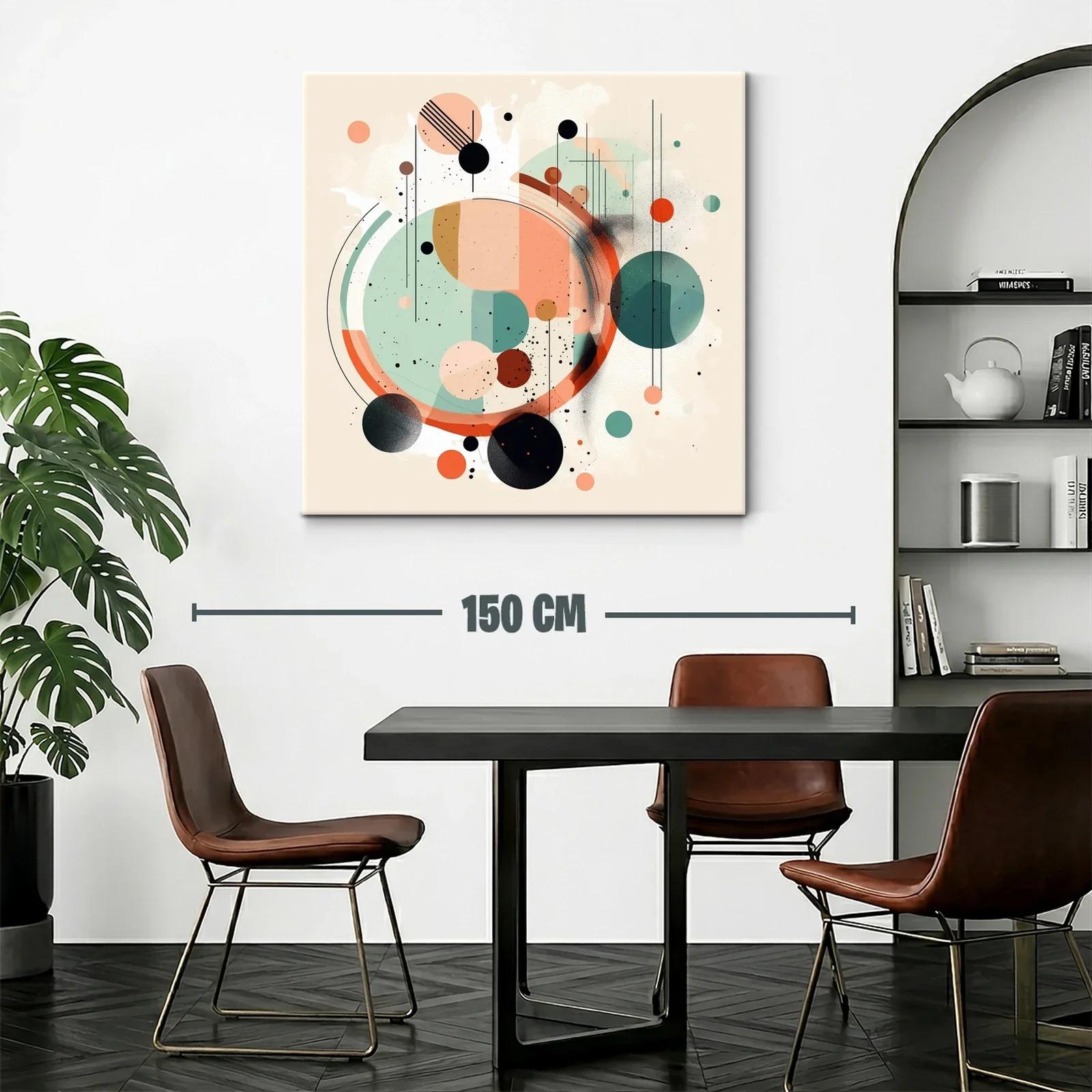 Composición abstracta con círculos y líneas en tonos suaves — miniatura 2