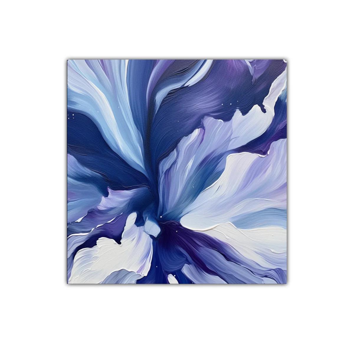 Cuadro decorativo con elegante flor en tonos azules y violetas — imagen principal