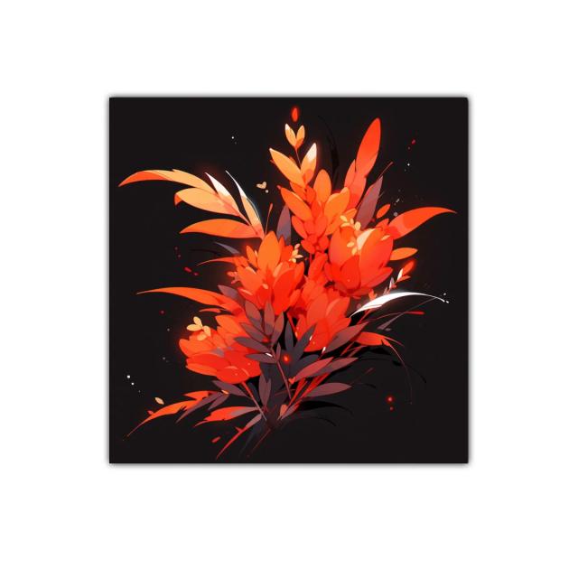 Ramo vibrante en tonos cálidos sobre fondo oscuro