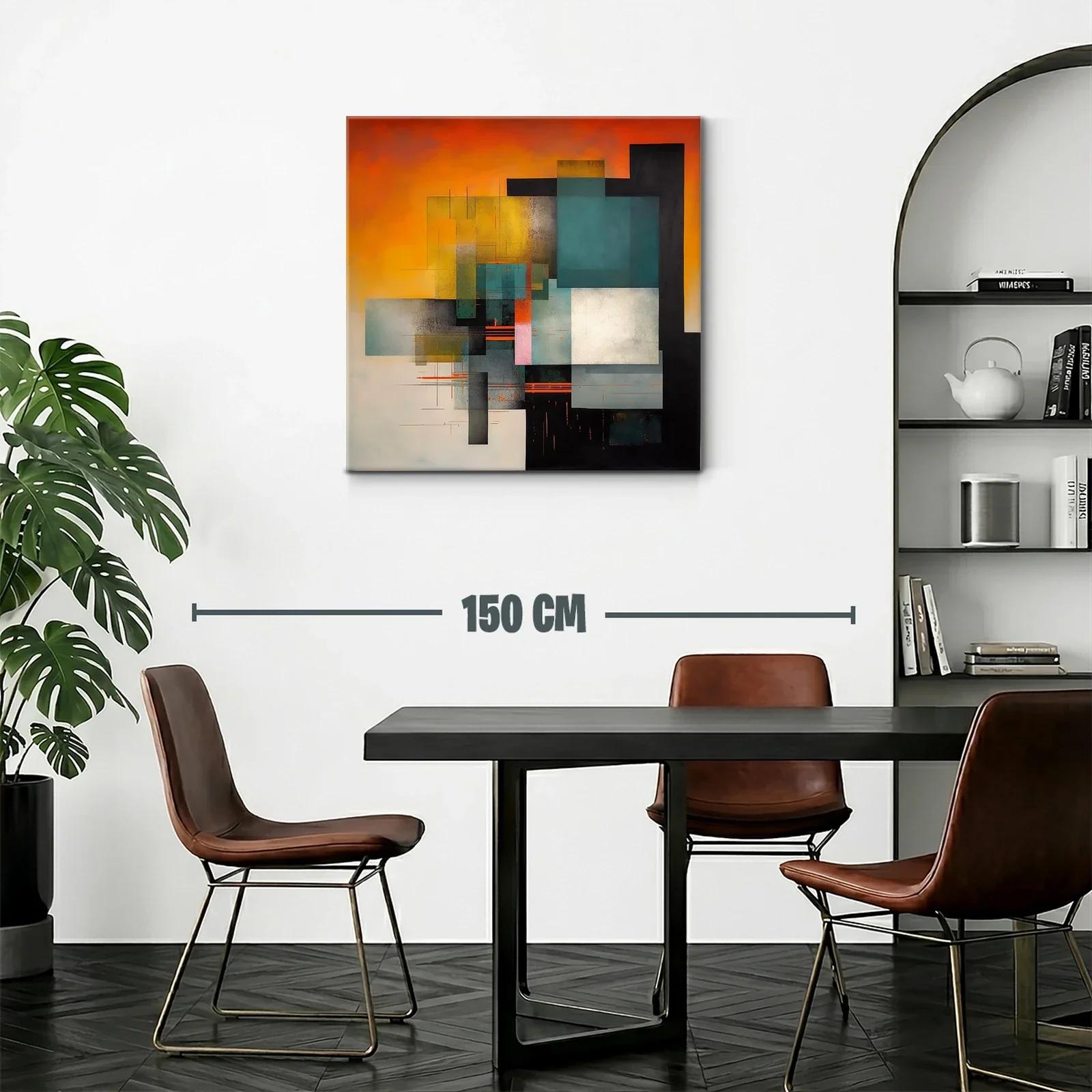 Composición abstracta con tonos cálidos y formas geométricas — miniatura 2