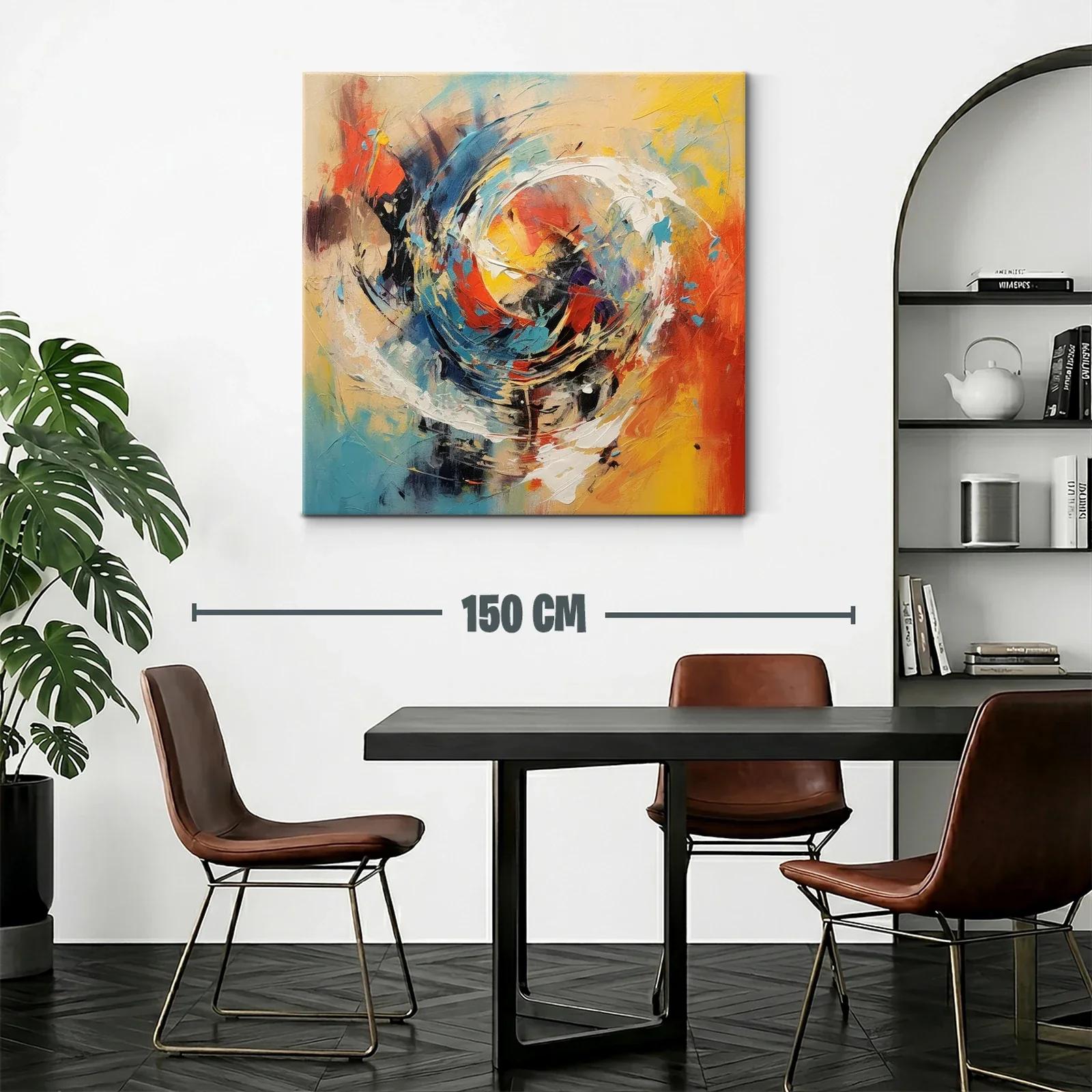 Cuadro abstracto con energía y dinámica vibrante — miniatura 2