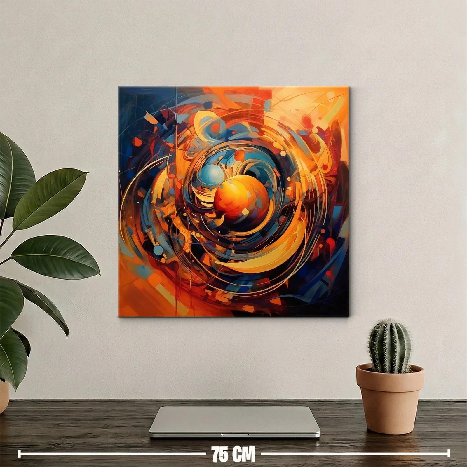 Cuadro abstracto con energía y movimiento en tonos cálidos — miniatura 2