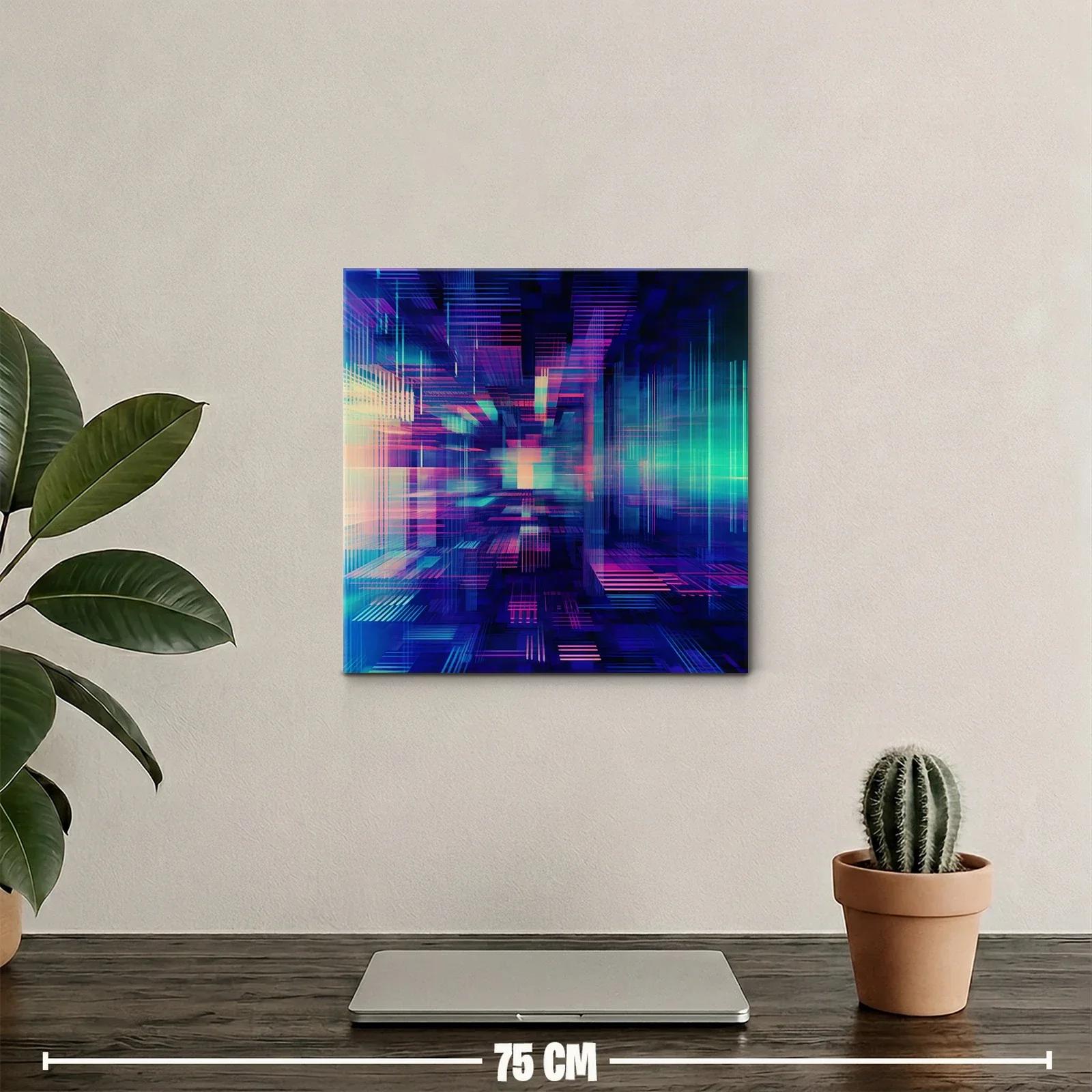 Composición abstracta de líneas y luces en tonos vibrantes — miniatura 2