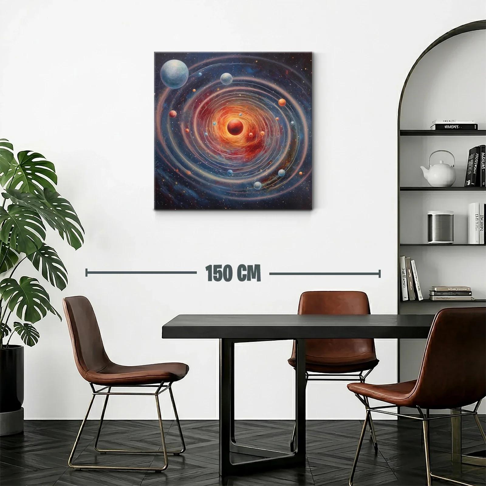 Universo en espiral con planetas en tonos cálidos y fríos — miniatura 2