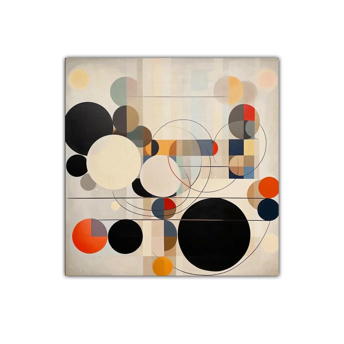 Composición abstracta con círculos en tonos neutros y vivos — imagen principal