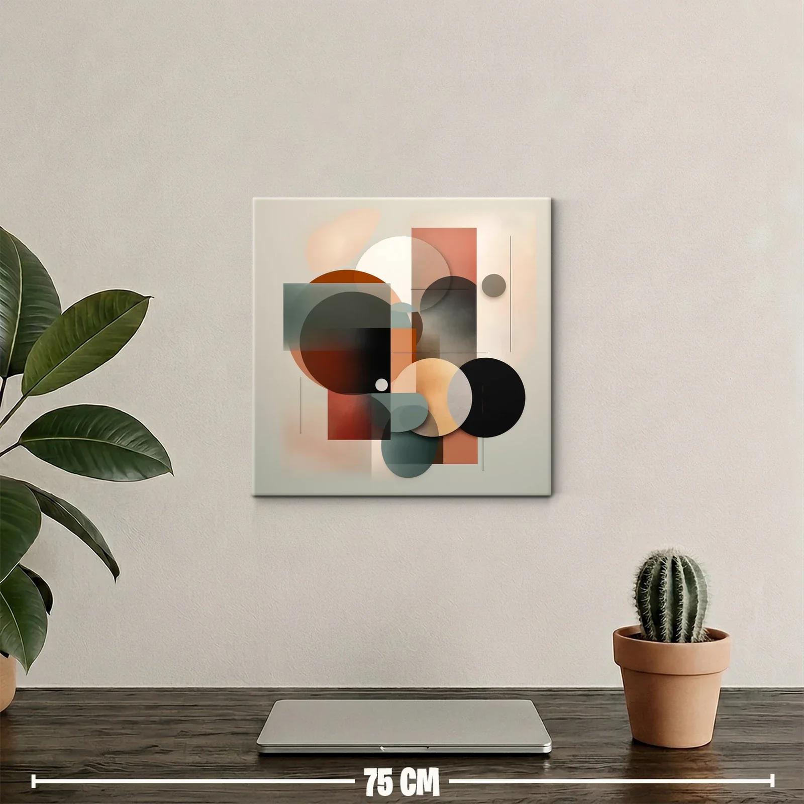 Composición Abstracta con Formas Geométricas y Tonos Cálidos — miniatura 2