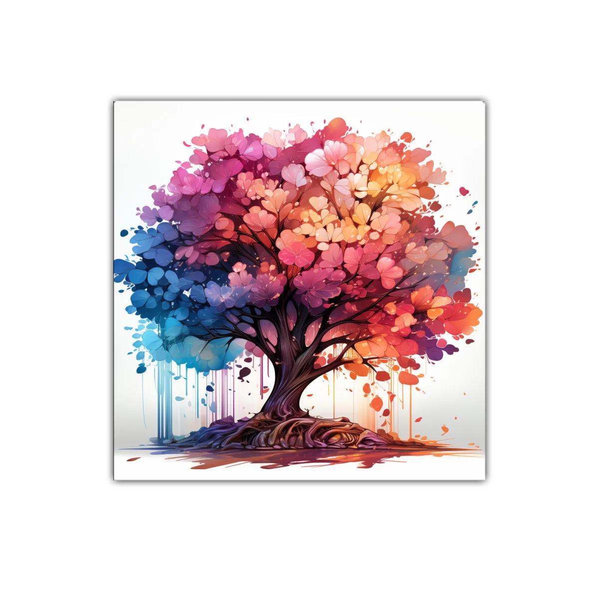 Árbol colorido con hojas en tonos vibrantes y cálidos — imagen principal