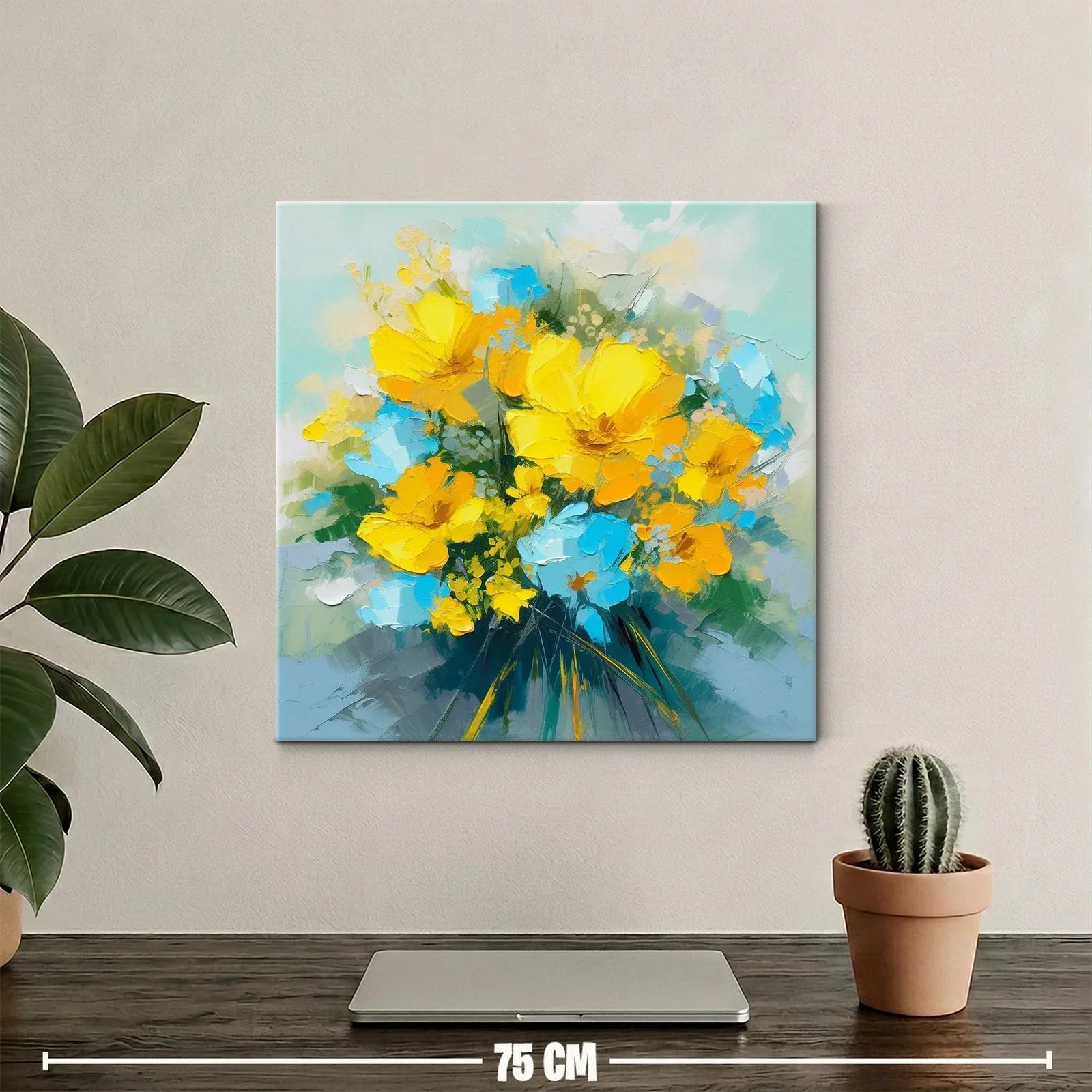 Brillante ramo de flores amarillas y azules vibrantes — miniatura 2