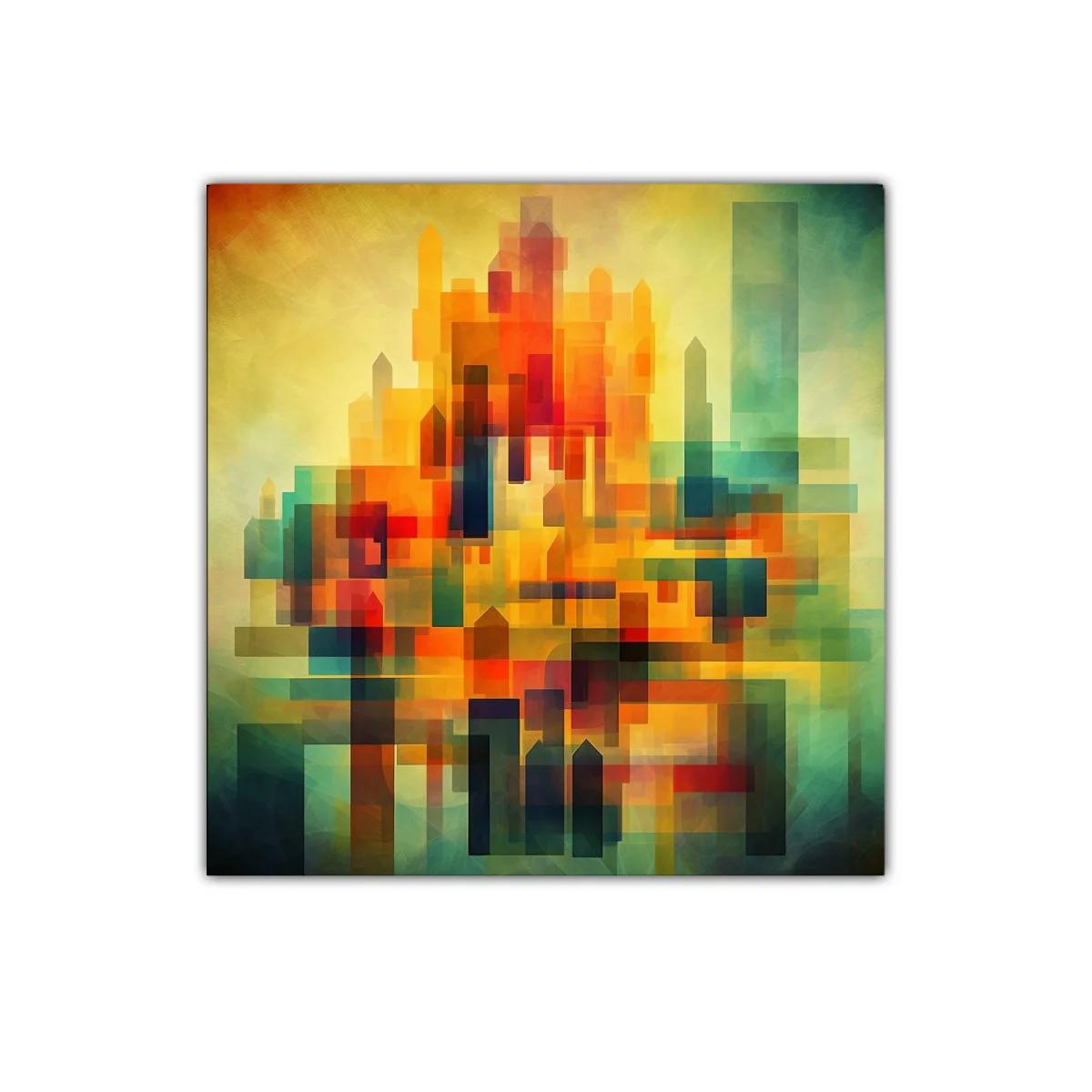 Composición abstracta con formas y colores vibrantes