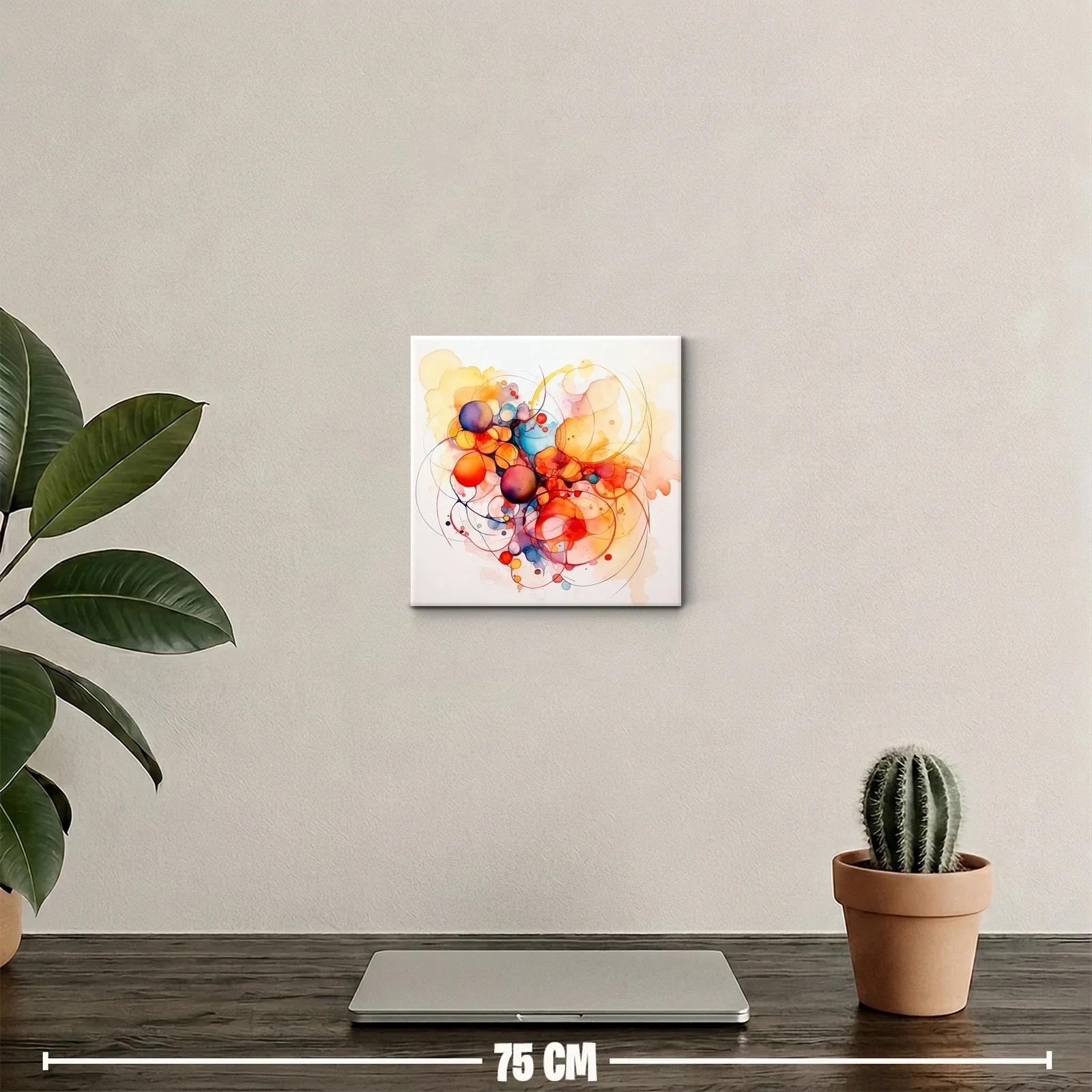 Composición abstracta con esferas en tonos cálidos y fríos — miniatura 2