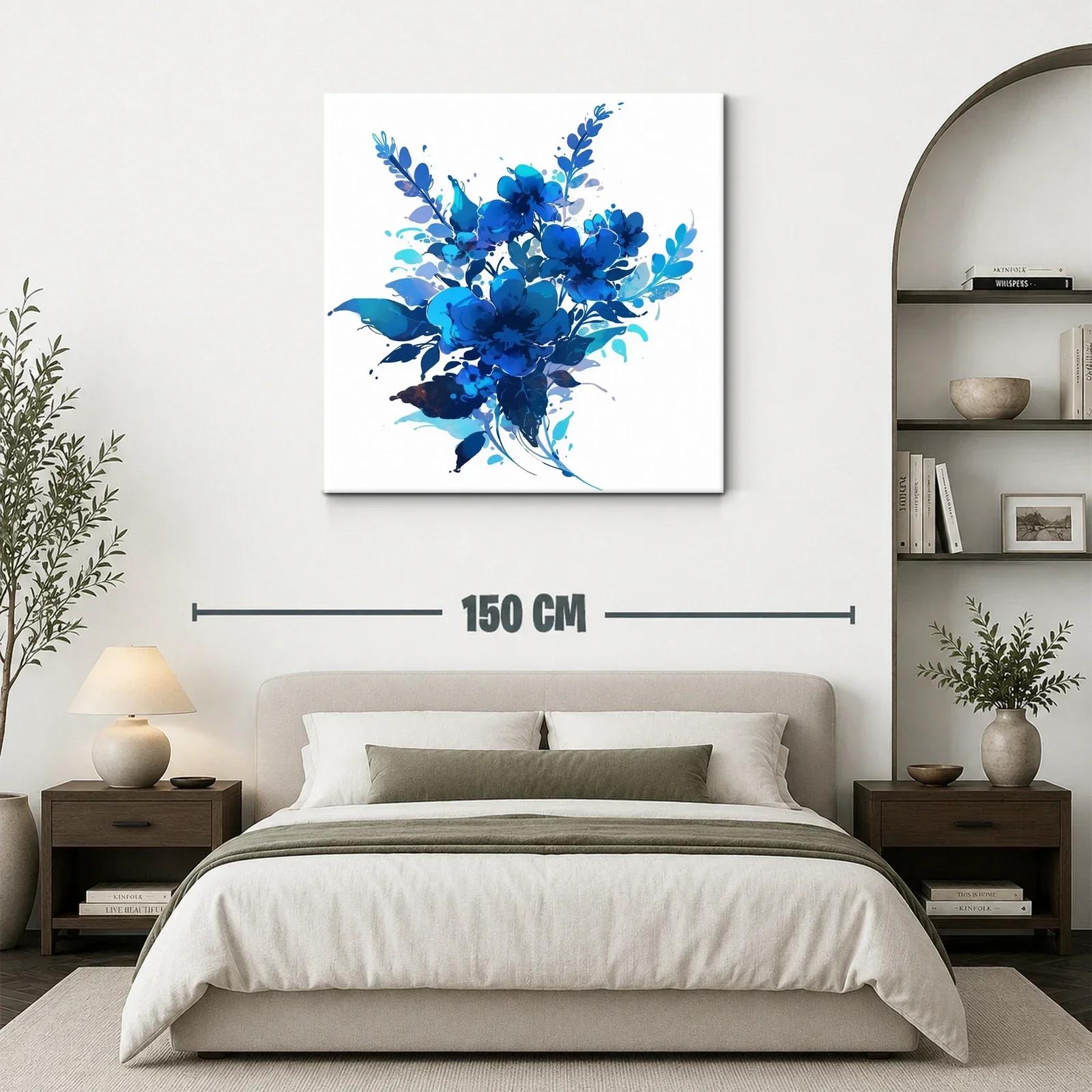 Bello ramo azul con flores en tonos vibrantes — miniatura 3