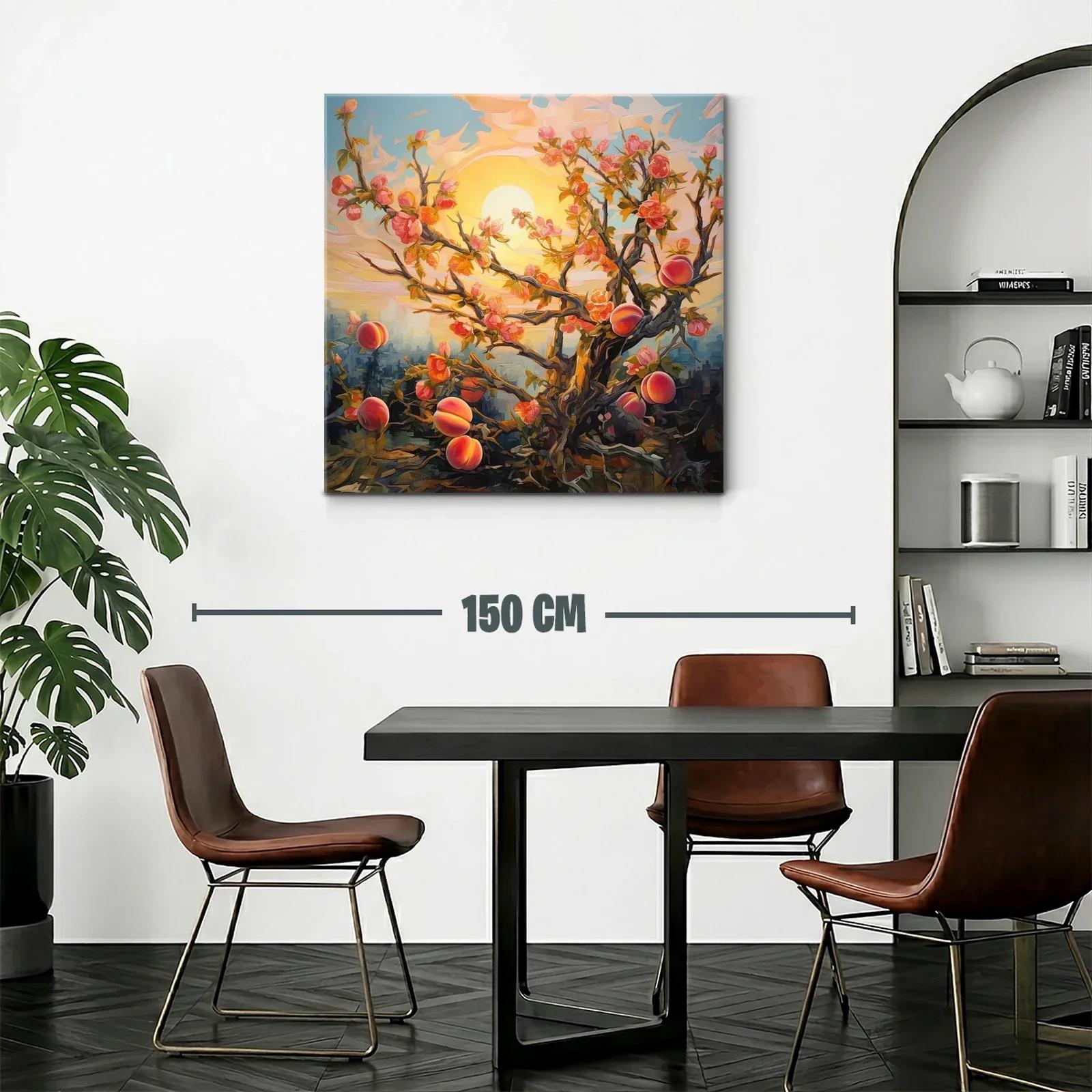 Árbol de duraznos en flor bajo la luz del atardecer — miniatura 2