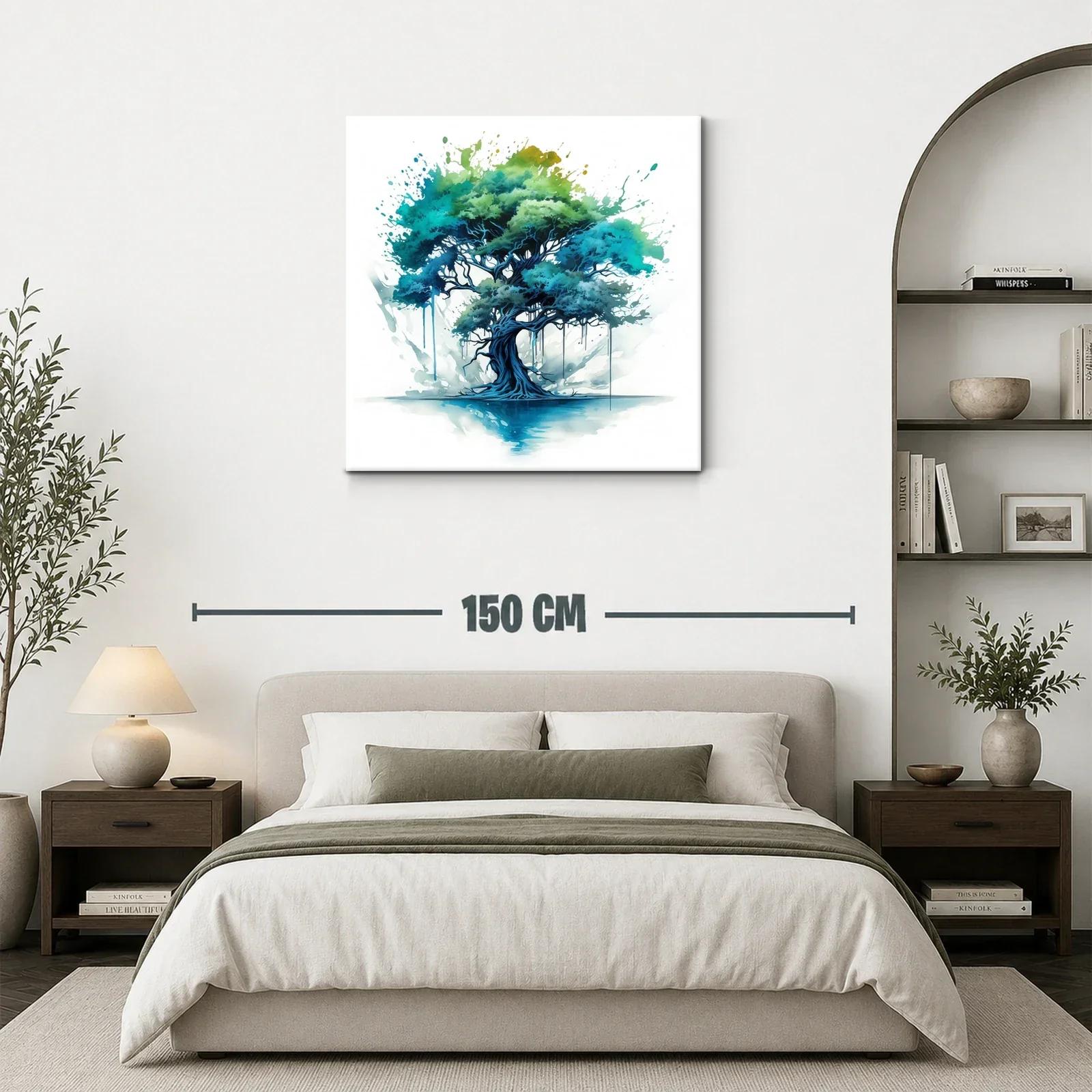 Árbol vibrante con tonos azules y verdes intensos — miniatura 3