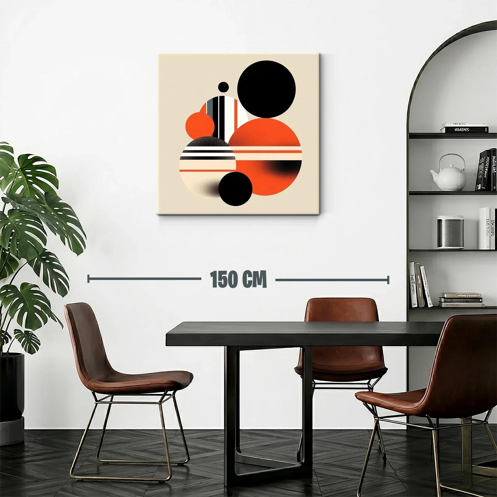 Composición geométrica con círculos en tonos negro y naranja — miniatura 2