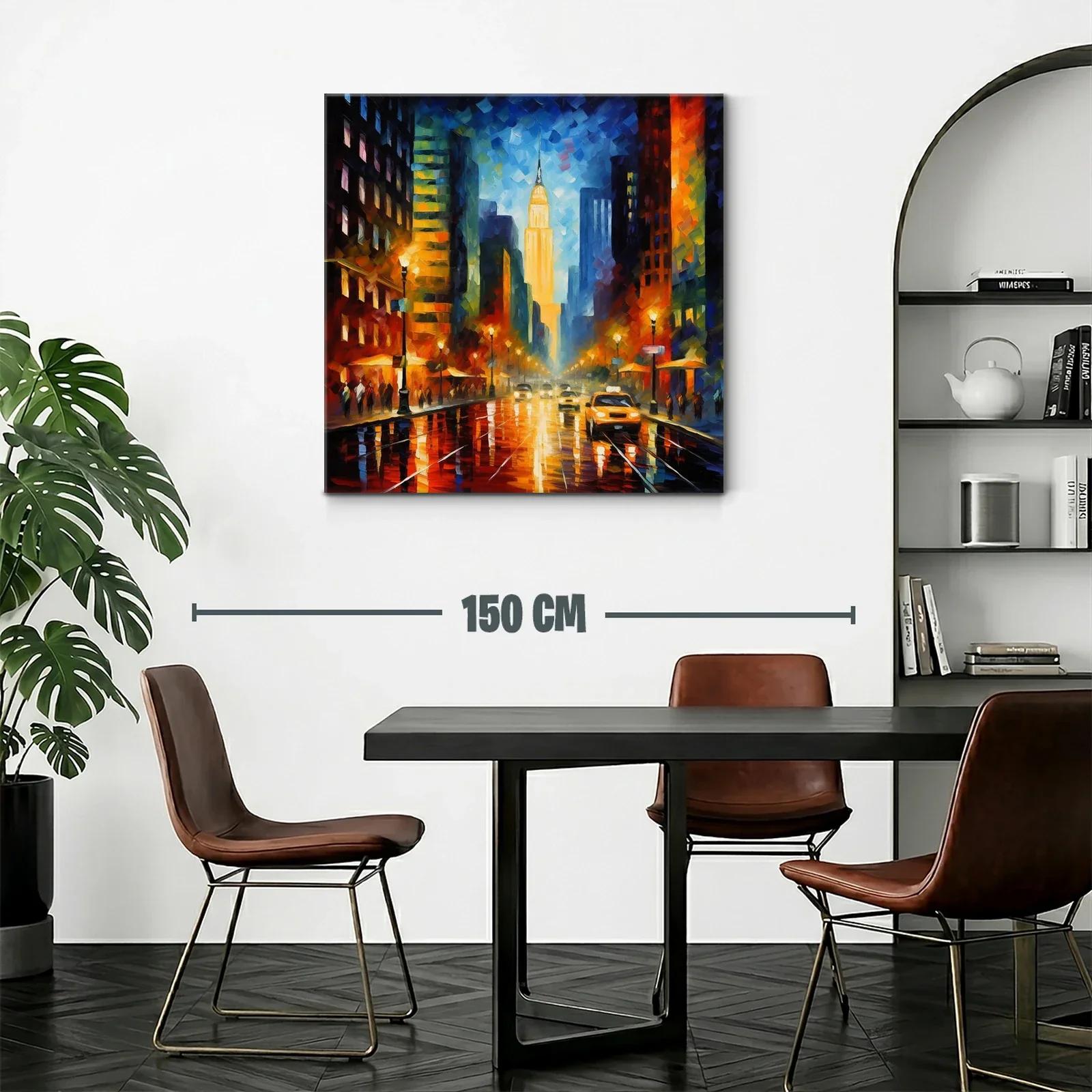 Ciudad nocturna vibrante con luces y reflejos urbanos — miniatura 2