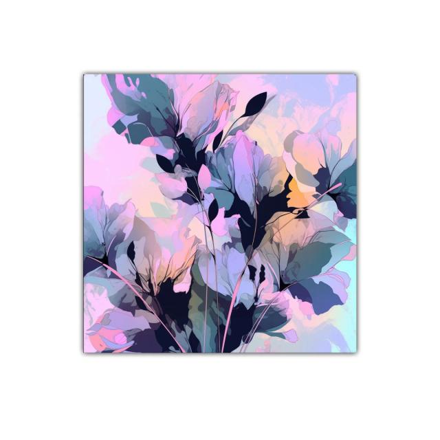 Cuadro floral con tonos suaves y vibrantes en armonía