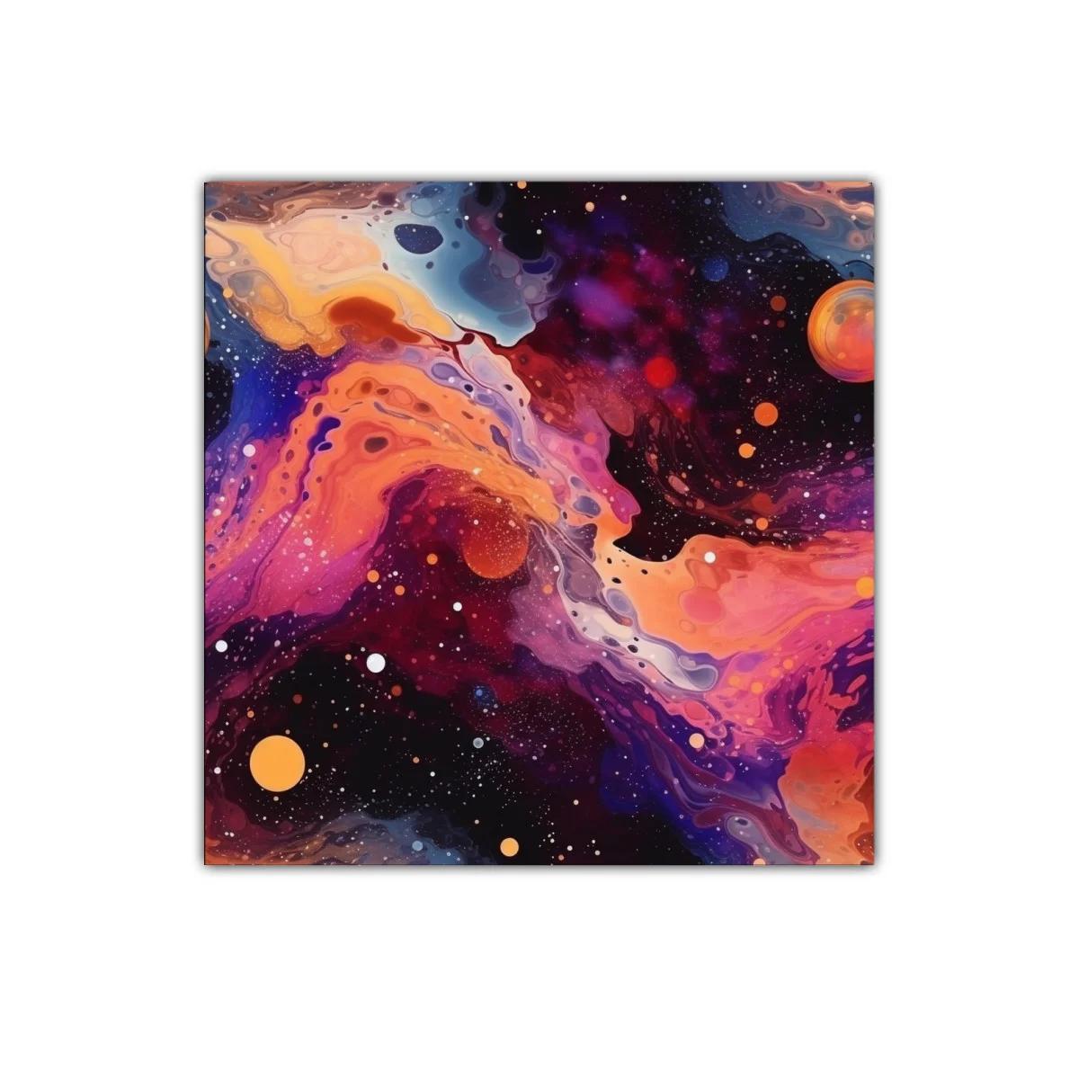 Explosión de colores cósmicos en vibrante danza abstracta