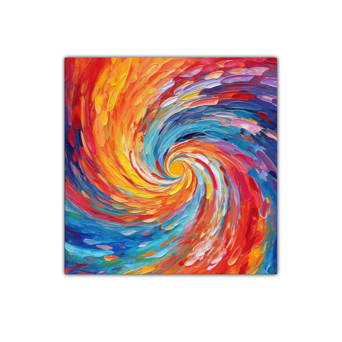 Cuadro abstracto espiral de colores vibrantes — imagen principal