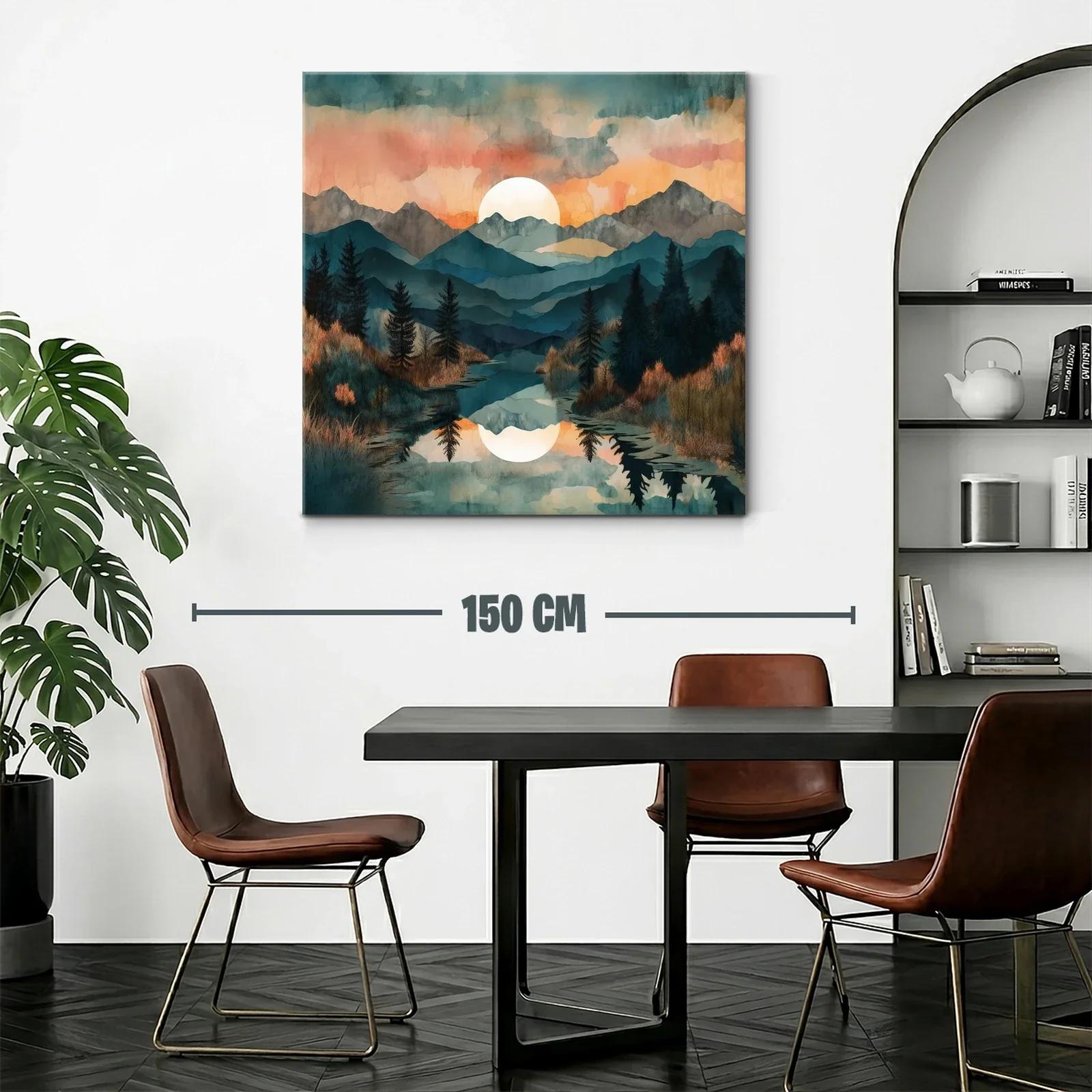 Paisaje sereno de montaña con reflejo al atardecer — miniatura 2