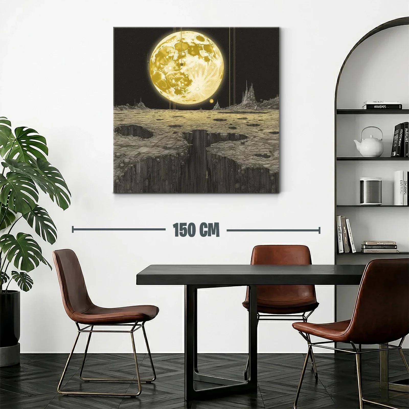 Paisaje lunar con visión futurista y luz dorada intensa — miniatura 2