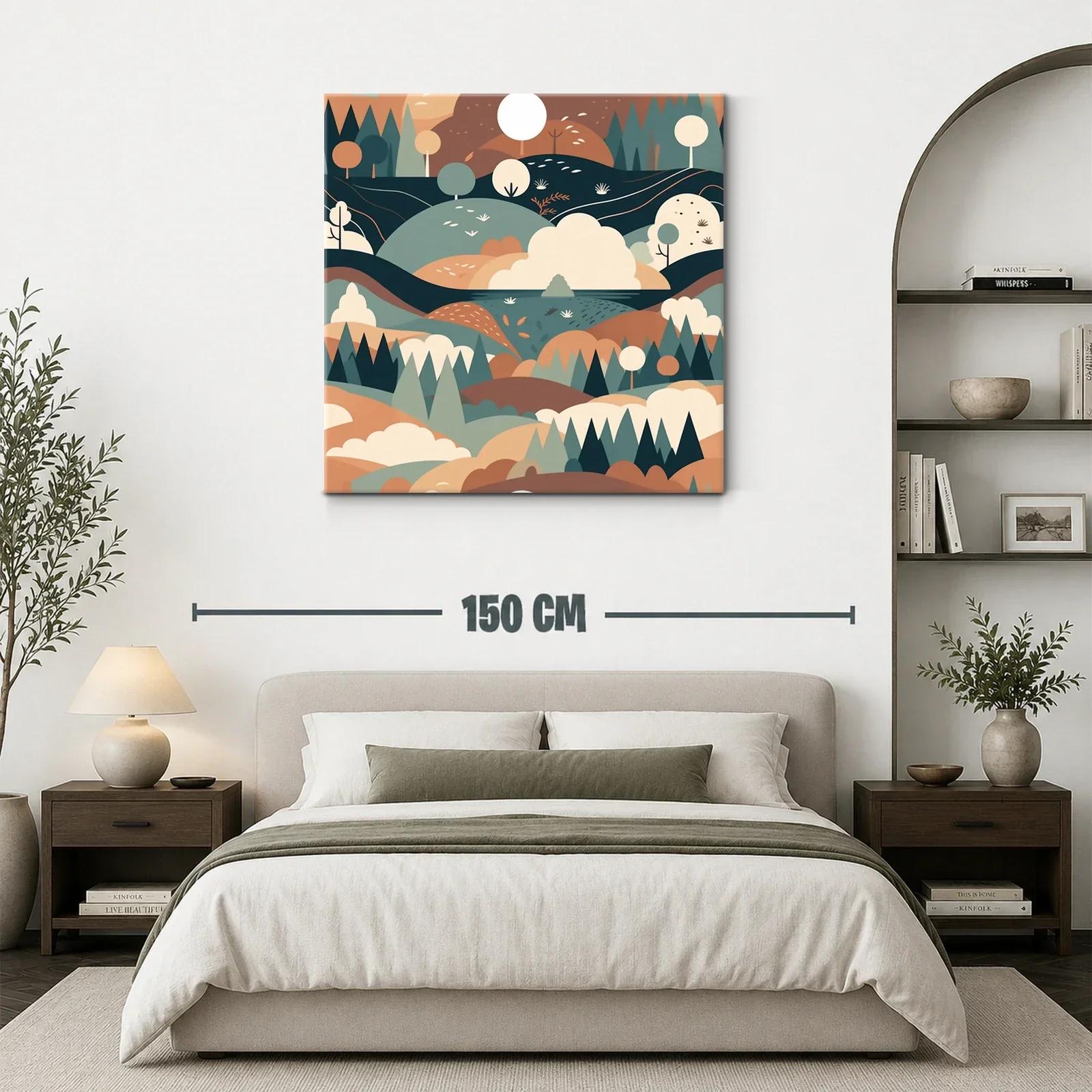 Paisaje abstracto sereno con tonos tierra y formas suaves — miniatura 3