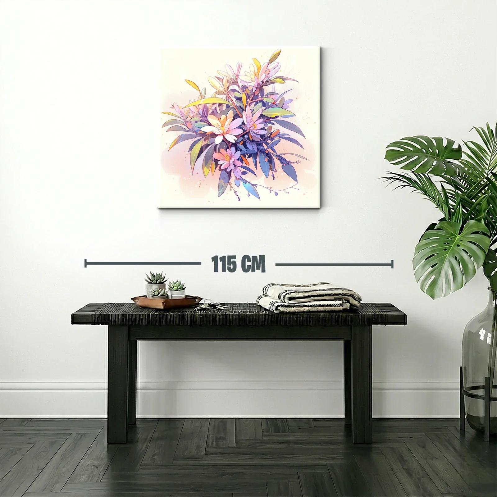Cuadro floral con tonos suaves y delicados detalles en pastel — miniatura 2
