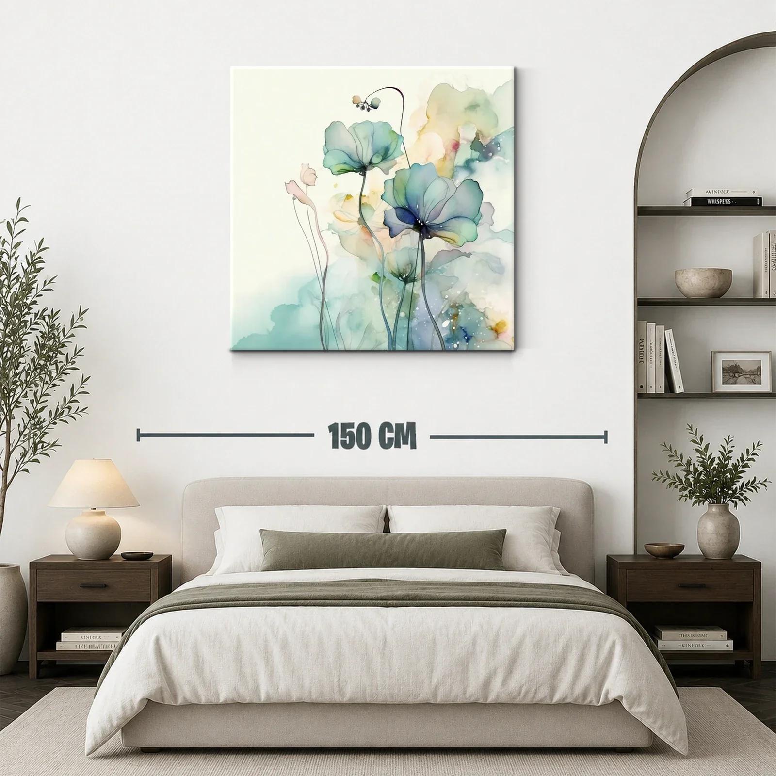 Delicadas flores en tonos suaves y acuarelados para pared — miniatura 3