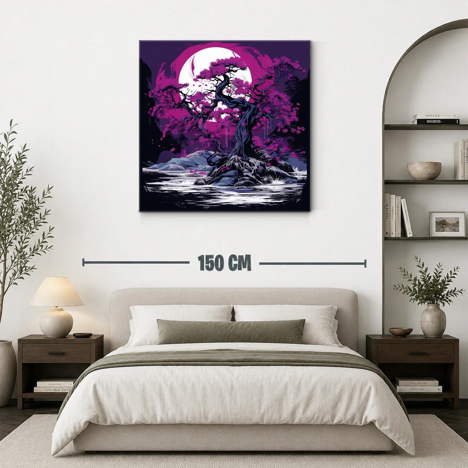 Árbol místico en tonos morados bajo luna llena — miniatura 3