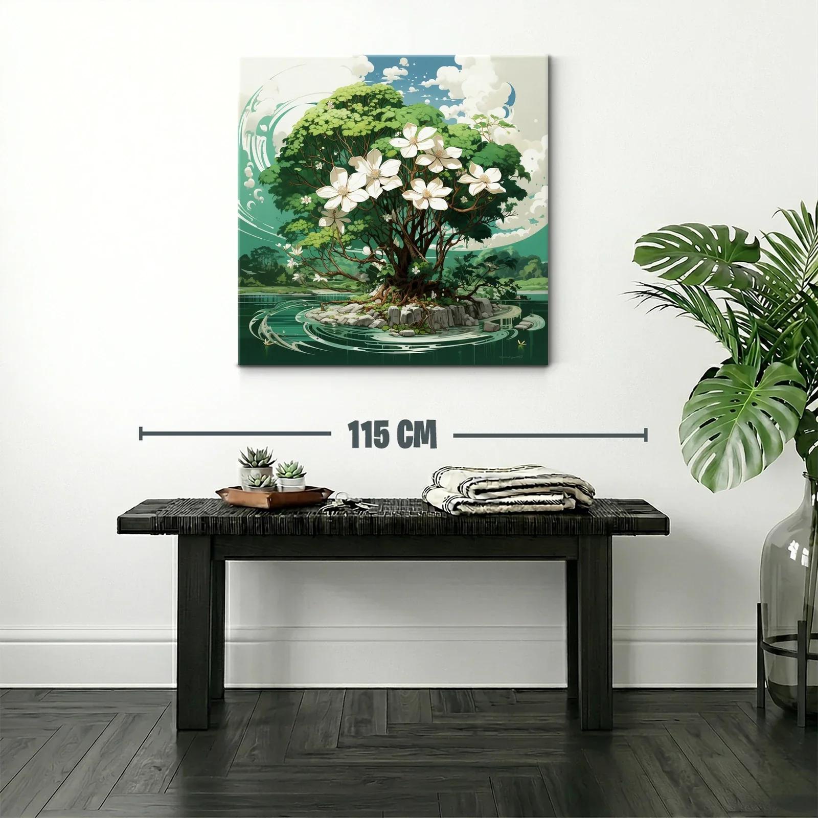 Árbol florido en isla rodeada de agua y naturaleza viva — miniatura 2